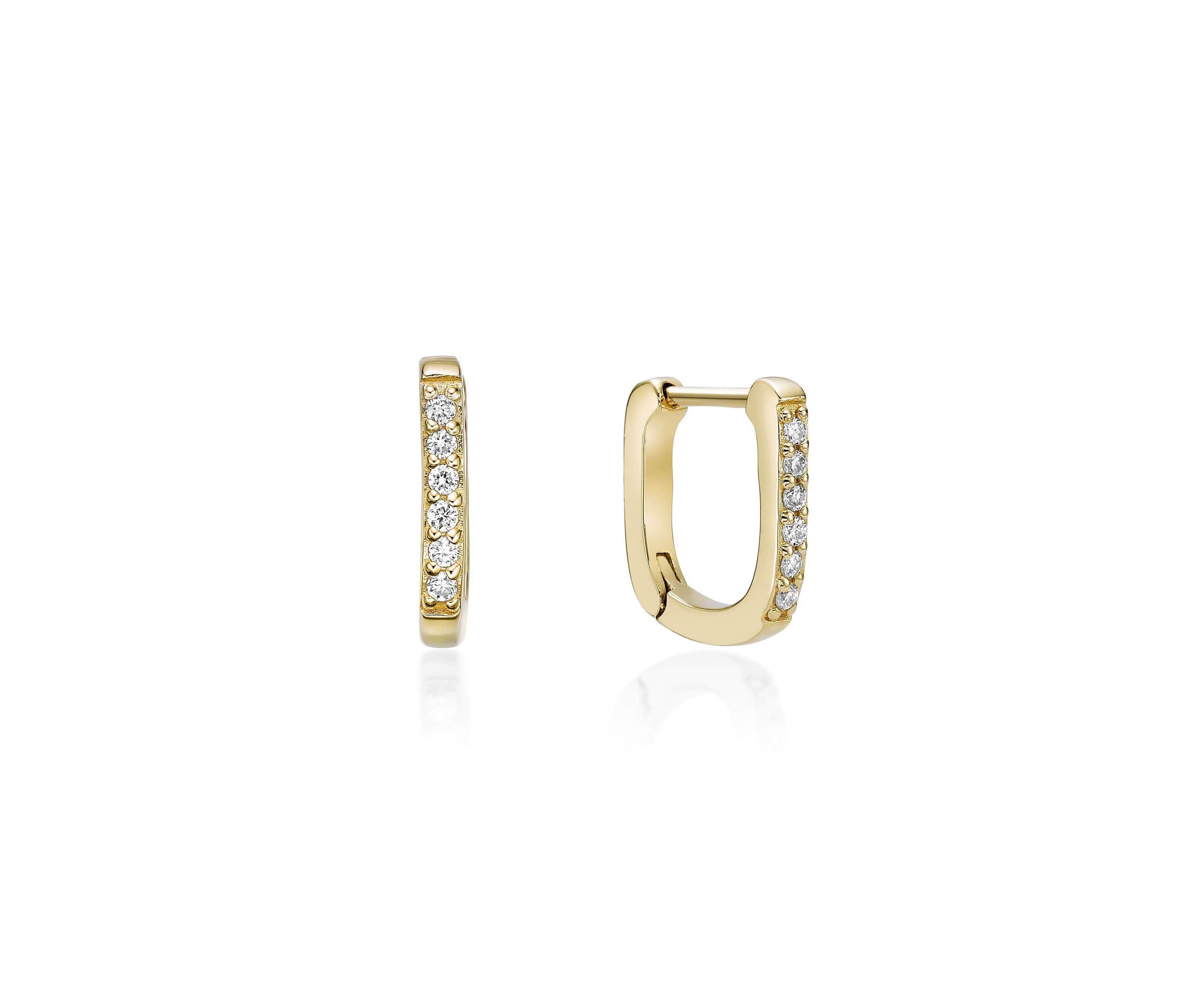 Lab Created Gemminded 1/10 ct. t.w. Lab-Grown Diamond Hoop Earrings in 18k Gold Over Silver