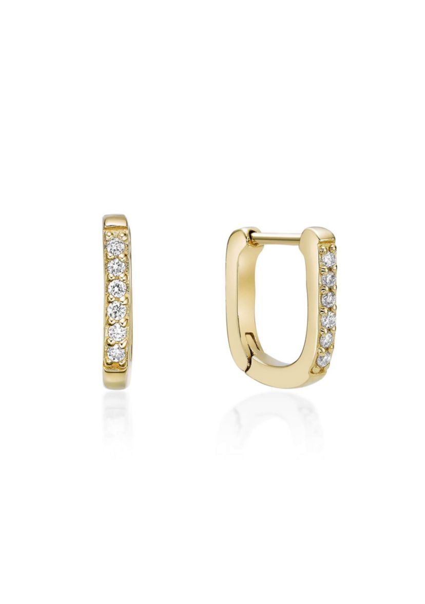 Lab Created Gemminded 1/10 ct. t.w. Lab-Grown Diamond Hoop Earrings in 18k Gold Over Silver