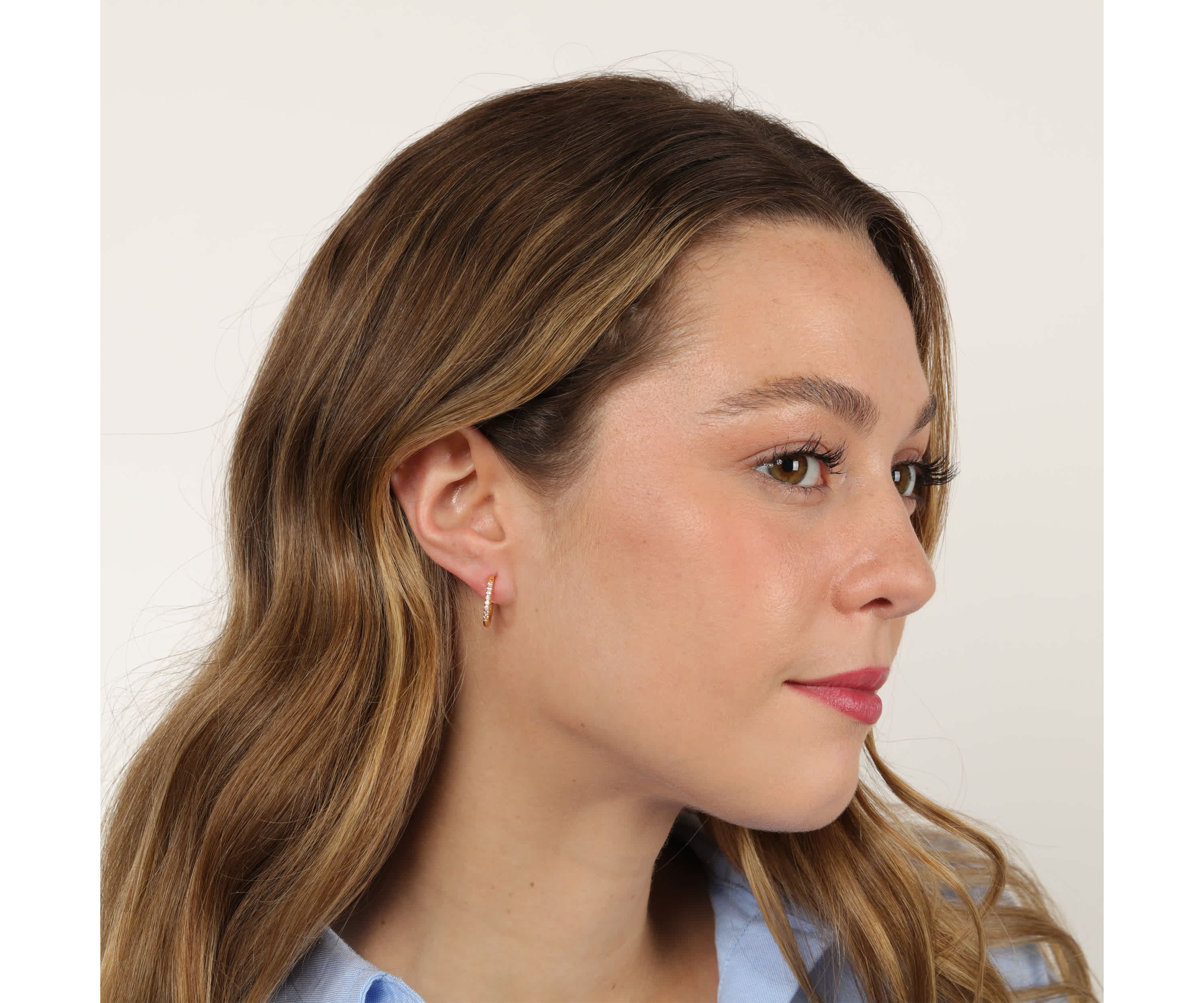 Lab Created Gemminded 1/10 ct. t.w. Lab-Grown Diamond Hoop Earrings in 18k Gold Over Silver