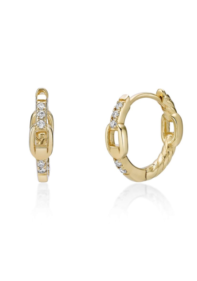 Lab Created Gemminded 1/10 ct. t.w. Lab-Grown Diamond Hoop Earrings in 18k Gold Over Silver