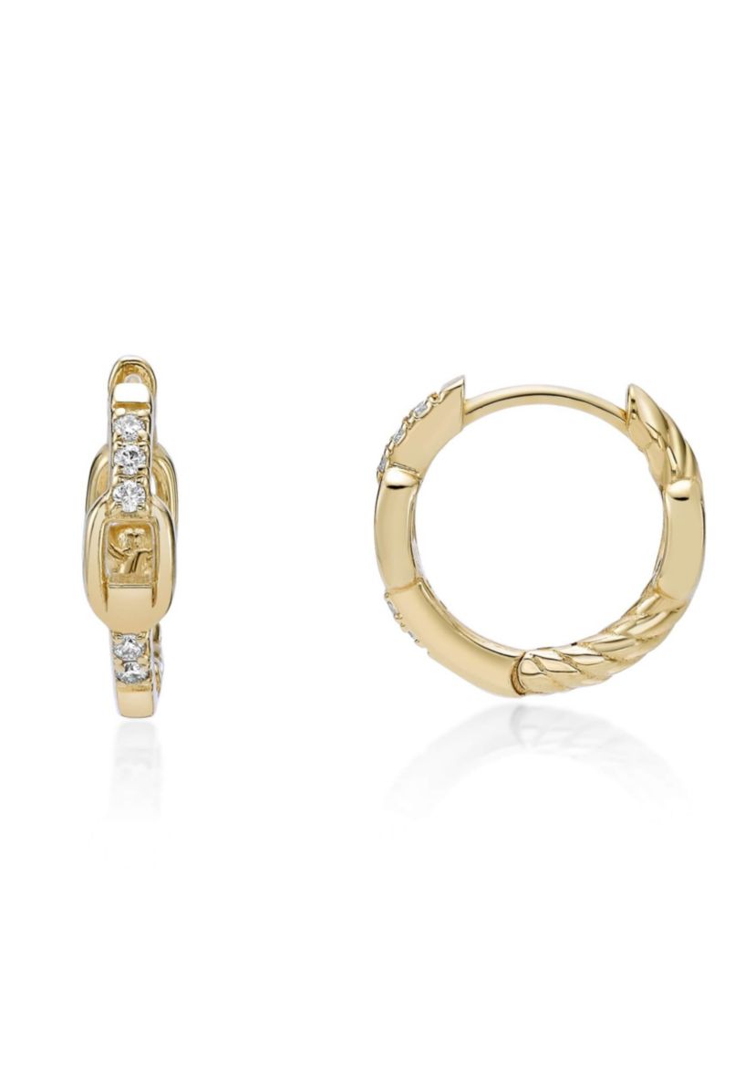 Lab Created Gemminded 1/10 ct. t.w. Lab-Grown Diamond Hoop Earrings in 18k Gold Over Silver