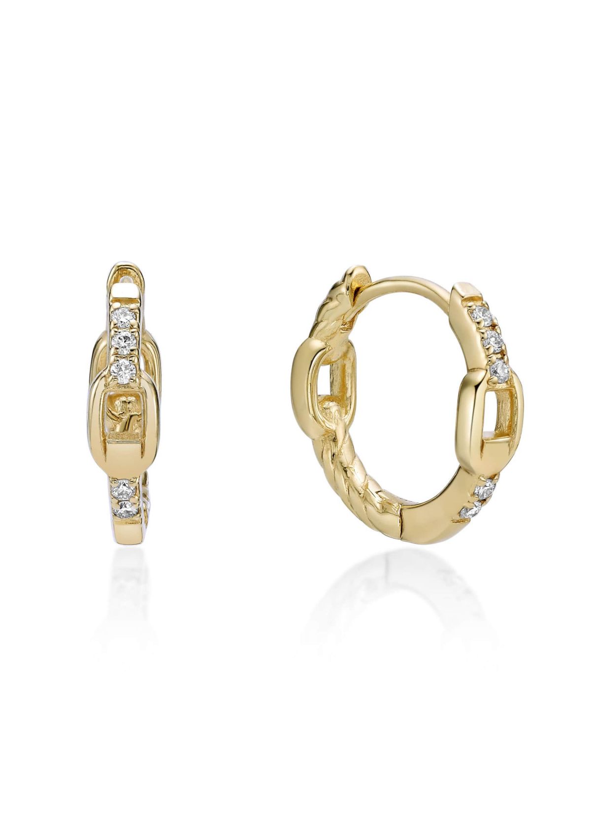Lab Created Gemminded 1/10 ct. t.w. Lab-Grown Diamond Hoop Earrings in 18k Gold Over Silver