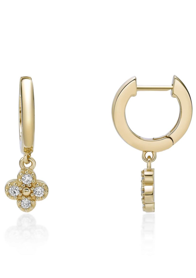 Lab Created Gemminded 1/10 ct. t.w. Lab-Grown Diamond Earrings in 18k Gold Over Silver
