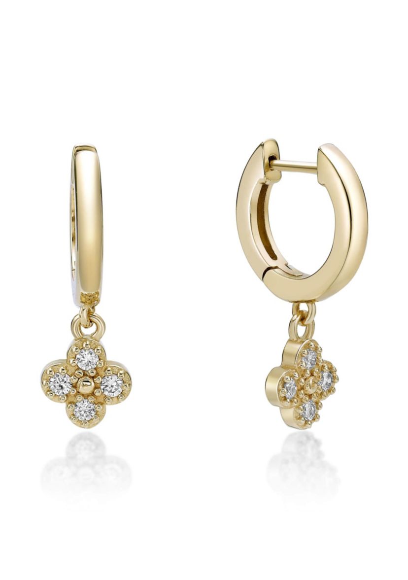 Lab Created Gemminded 1/10 ct. t.w. Lab-Grown Diamond Earrings in 18k Gold Over Silver