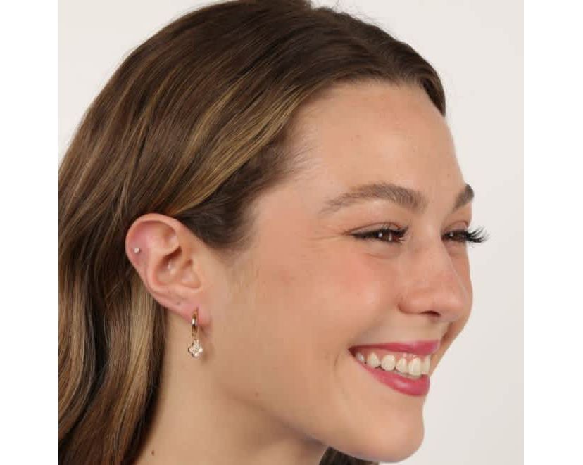 Lab Created Gemminded 1/10 ct. t.w. Lab-Grown Diamond Earrings in 18k Gold Over Silver