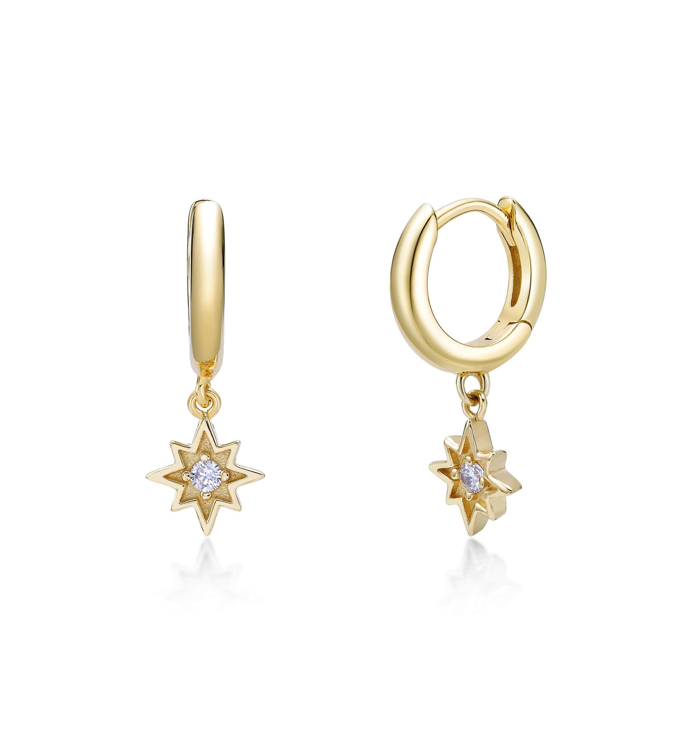 Lab Created Gemminded Lab-Grown Diamond Accent Earrings in 18k Gold Over Silver