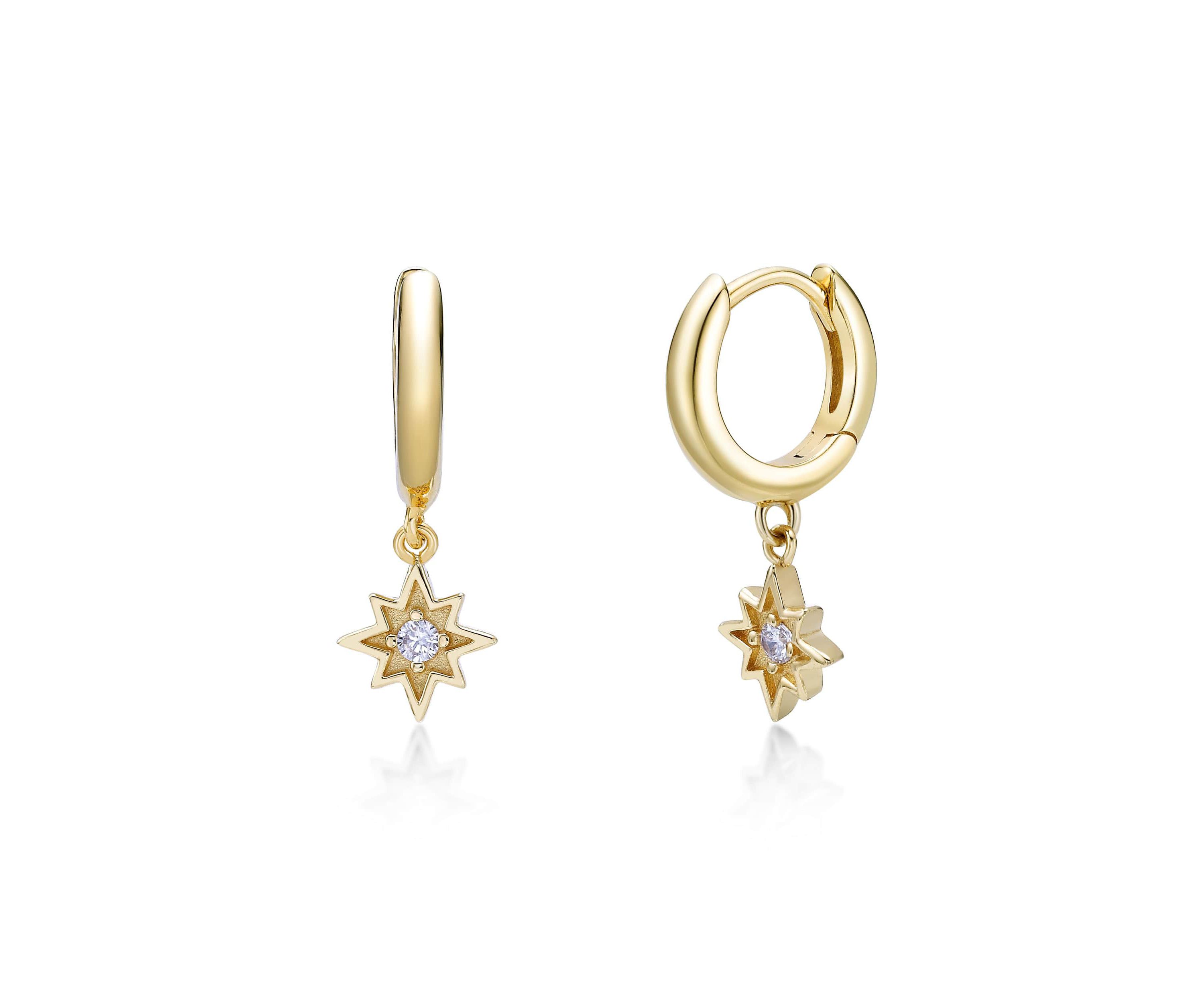 Lab Created Gemminded Lab-Grown Diamond Accent Earrings in 18k Gold Over Silver