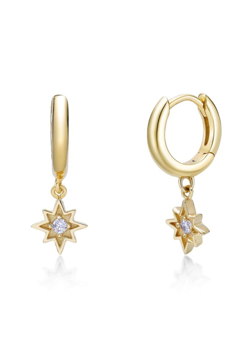 Lab Created Gemminded Lab-Grown Diamond Accent Earrings in 18k Gold Over Silver
