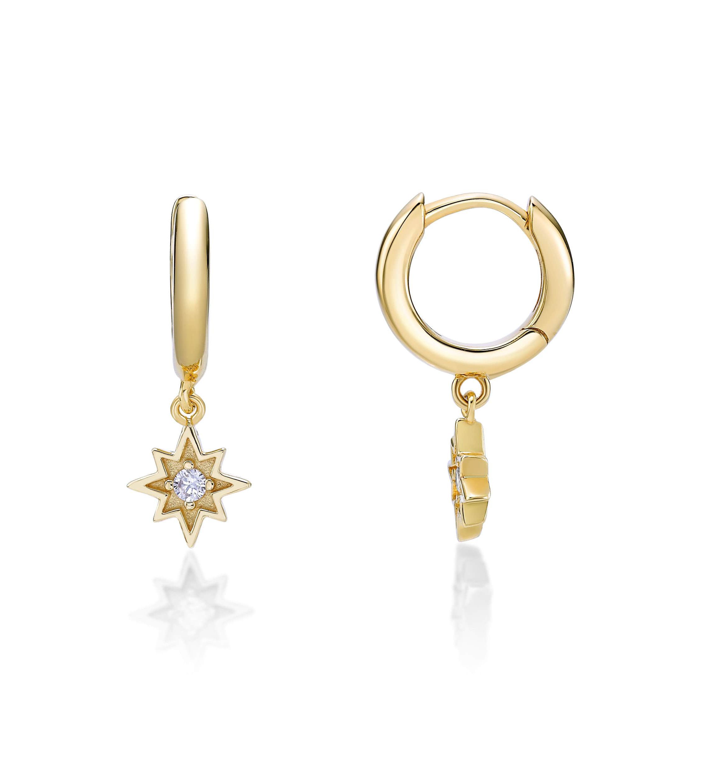Lab Created Gemminded Lab-Grown Diamond Accent Earrings in 18k Gold Over Silver