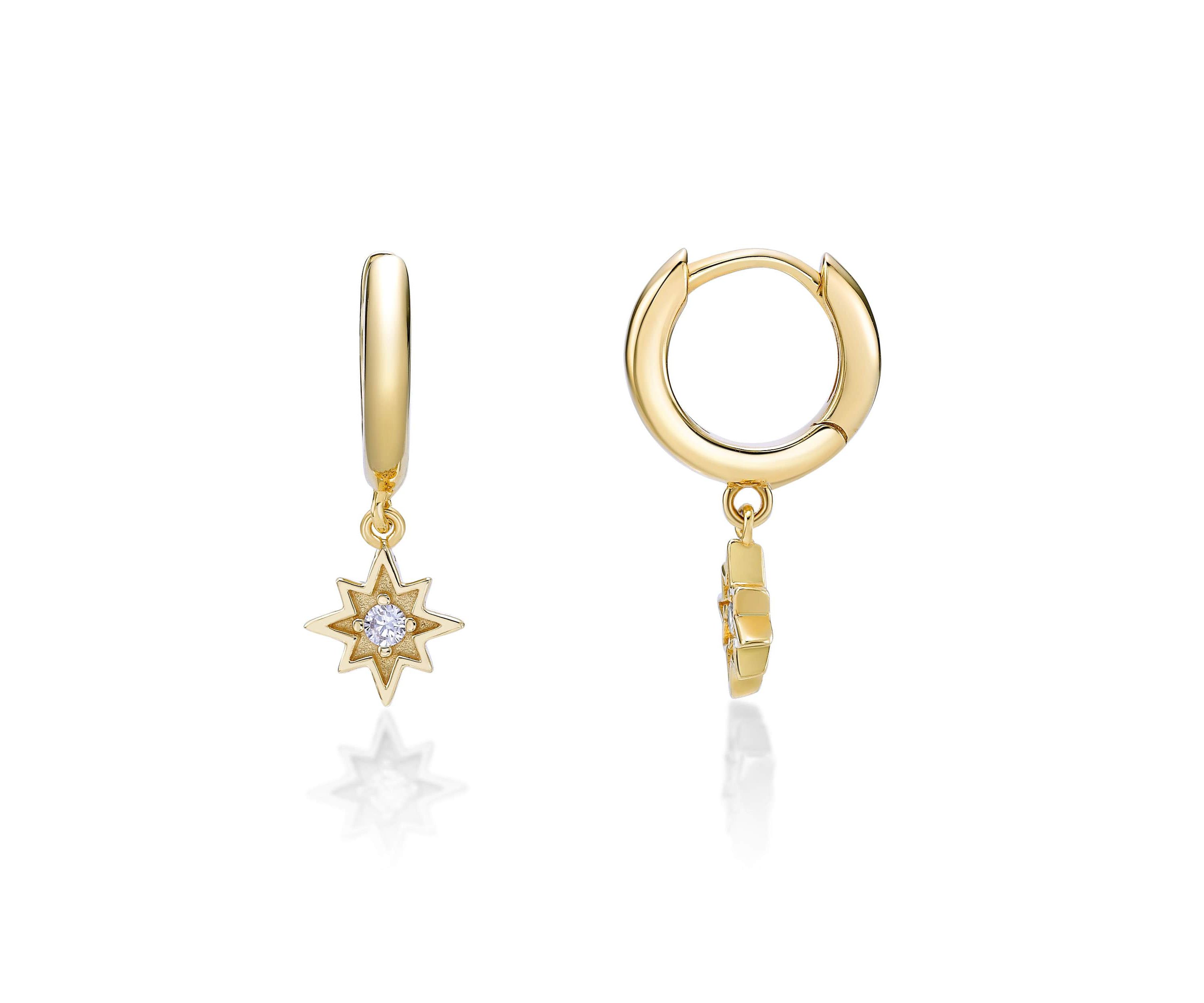 Lab Created Gemminded Lab-Grown Diamond Accent Earrings in 18k Gold Over Silver