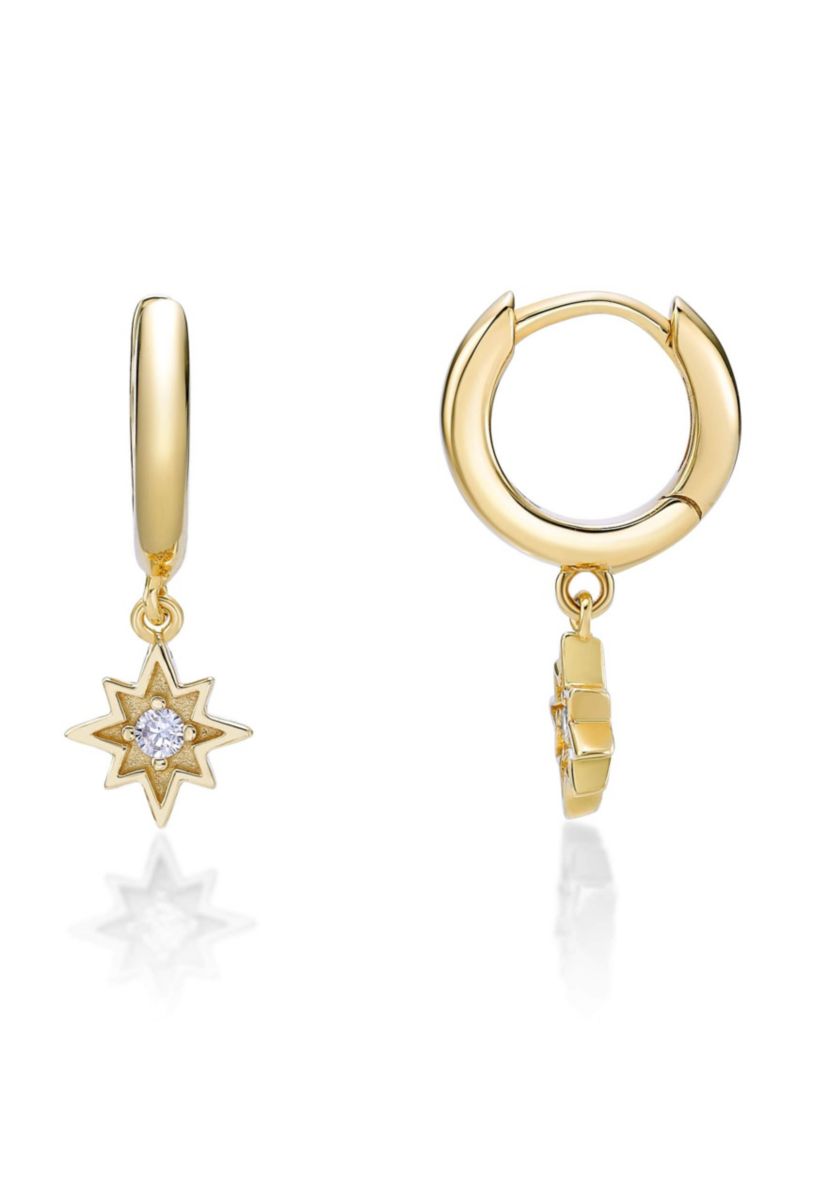 Lab Created Gemminded Lab-Grown Diamond Accent Earrings in 18k Gold Over Silver