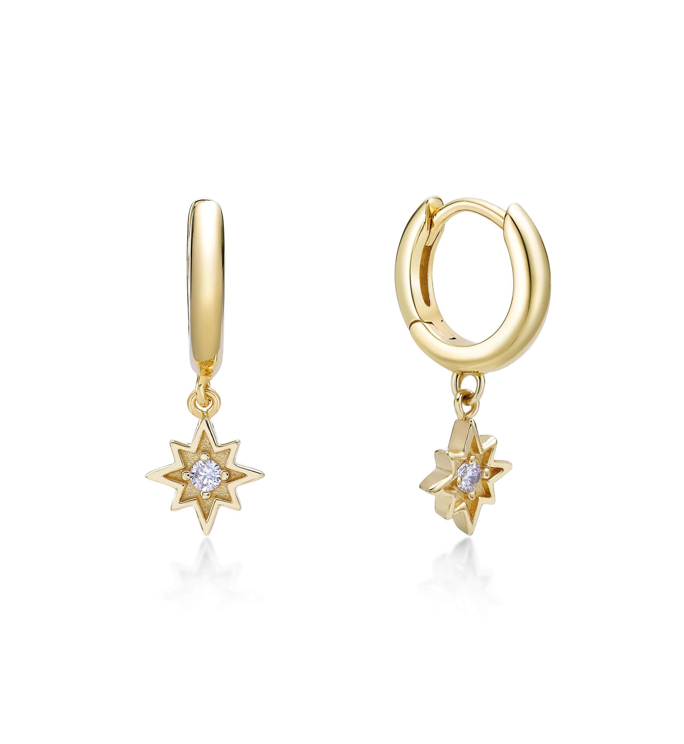 Lab Created Gemminded Lab-Grown Diamond Accent Earrings in 18k Gold Over Silver