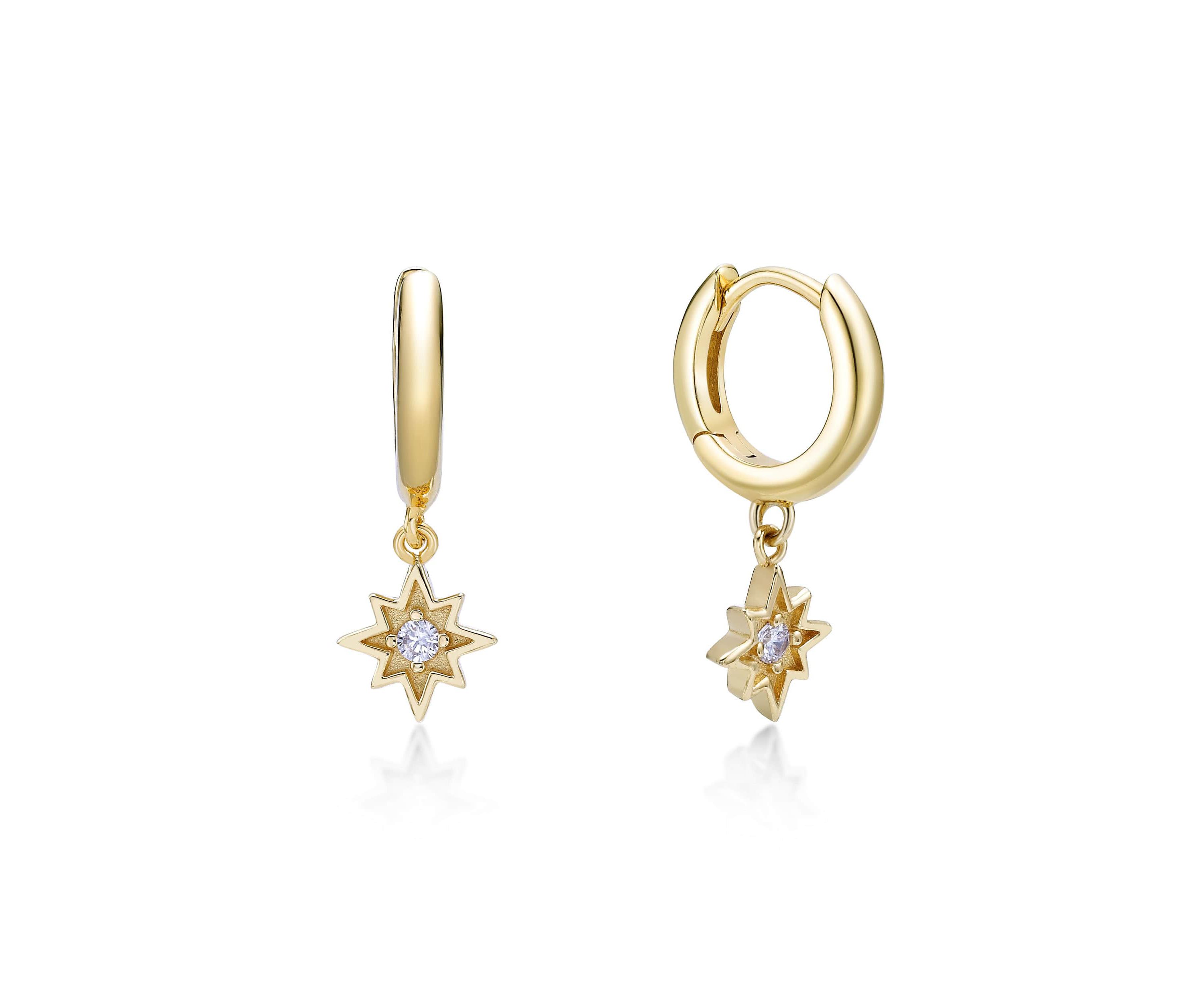 Lab Created Gemminded Lab-Grown Diamond Accent Earrings in 18k Gold Over Silver