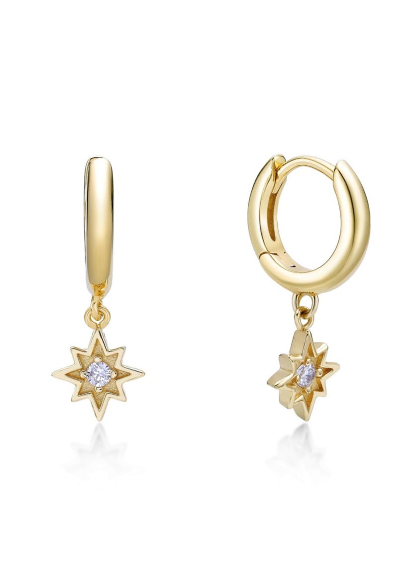 Lab Created Gemminded Lab-Grown Diamond Accent Earrings in 18k Gold Over Silver