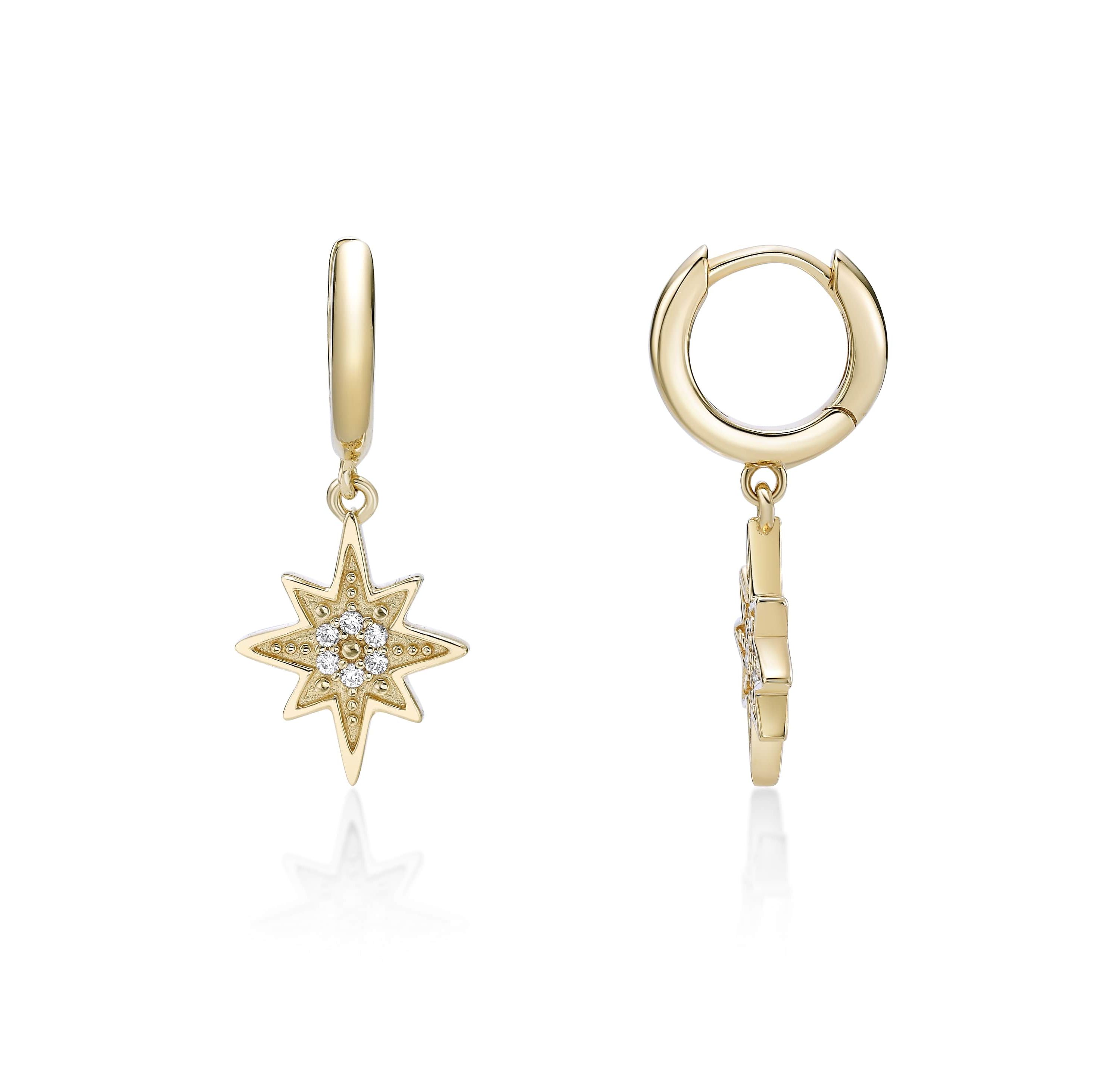 Lab Created Gemminded Lab-Grown Diamond Accent Earrings in 18k Gold Over Silver