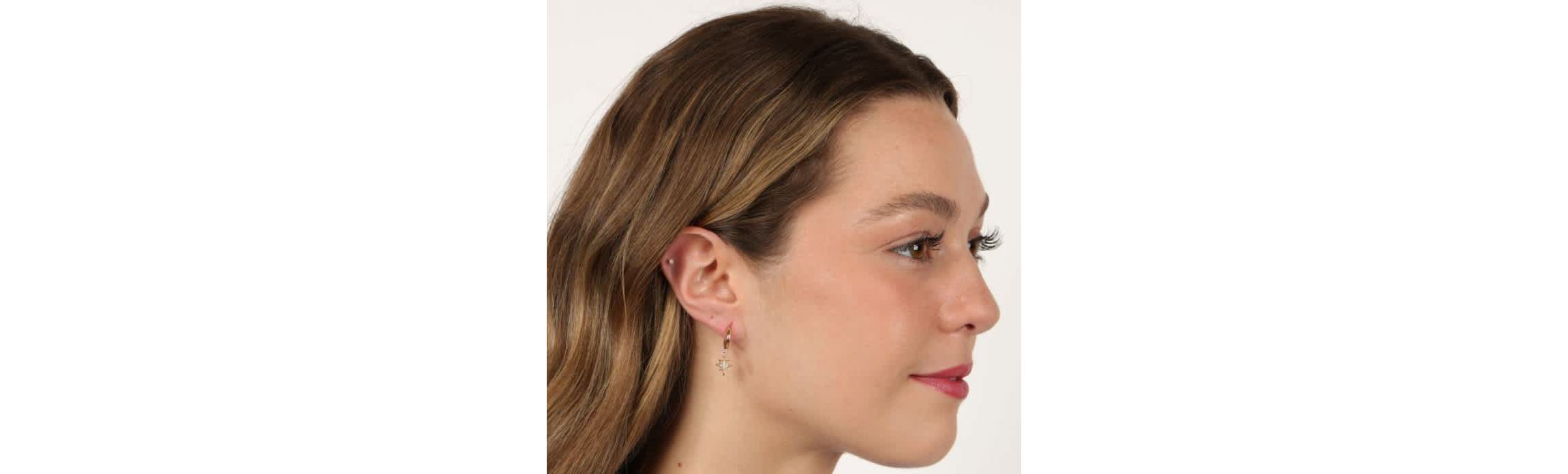 Lab Created Gemminded Lab-Grown Diamond Accent Earrings in 18k Gold Over Silver