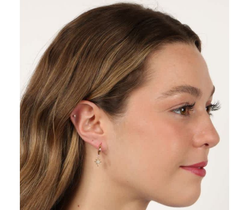 Lab Created Gemminded Lab-Grown Diamond Accent Earrings in 18k Gold Over Silver