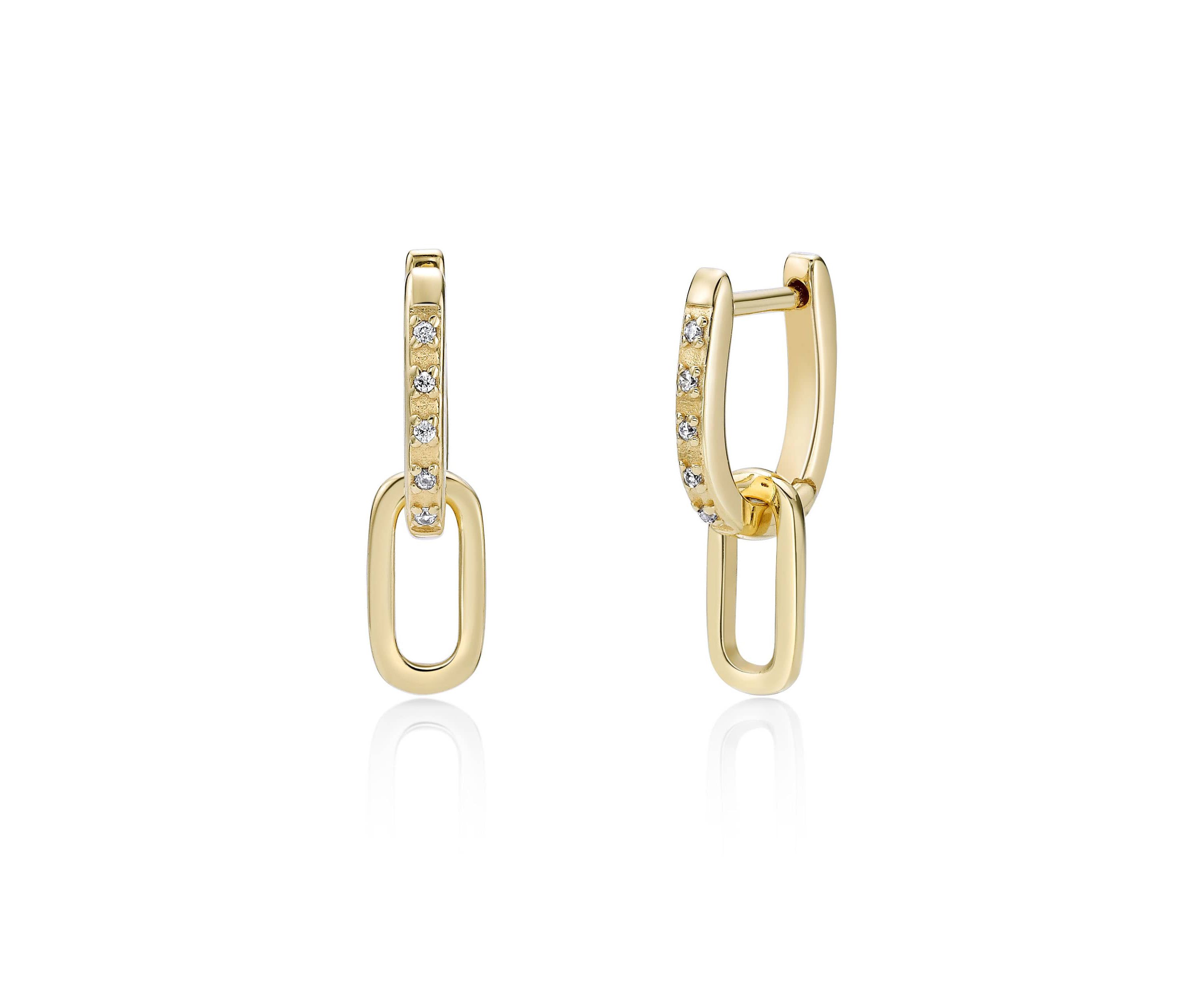 Lab Created Gemminded 1/10 ct. t.w. Lab-Grown Diamond Earrings in 18k Gold Over Silver