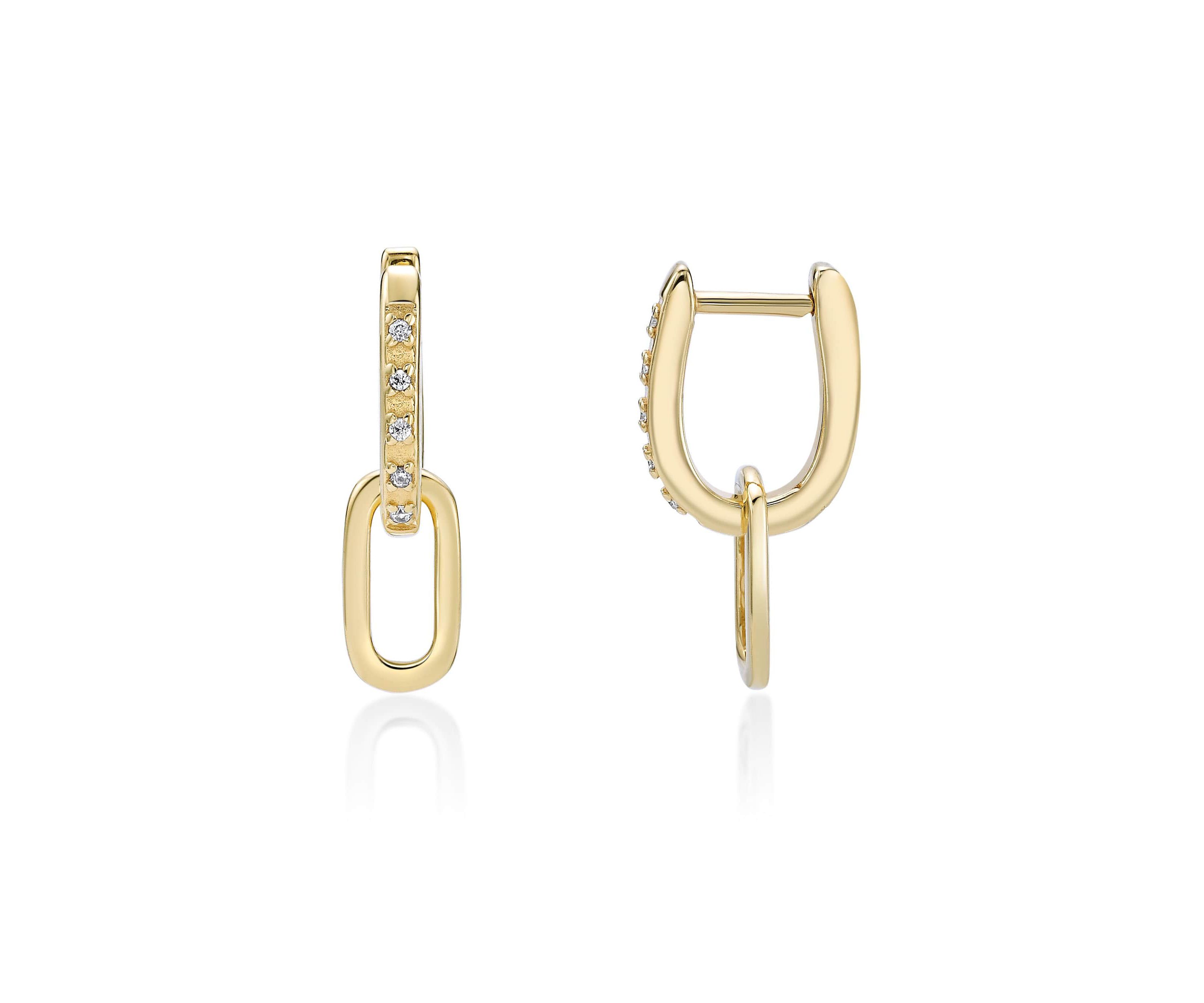Lab Created Gemminded 1/10 ct. t.w. Lab-Grown Diamond Earrings in 18k Gold Over Silver