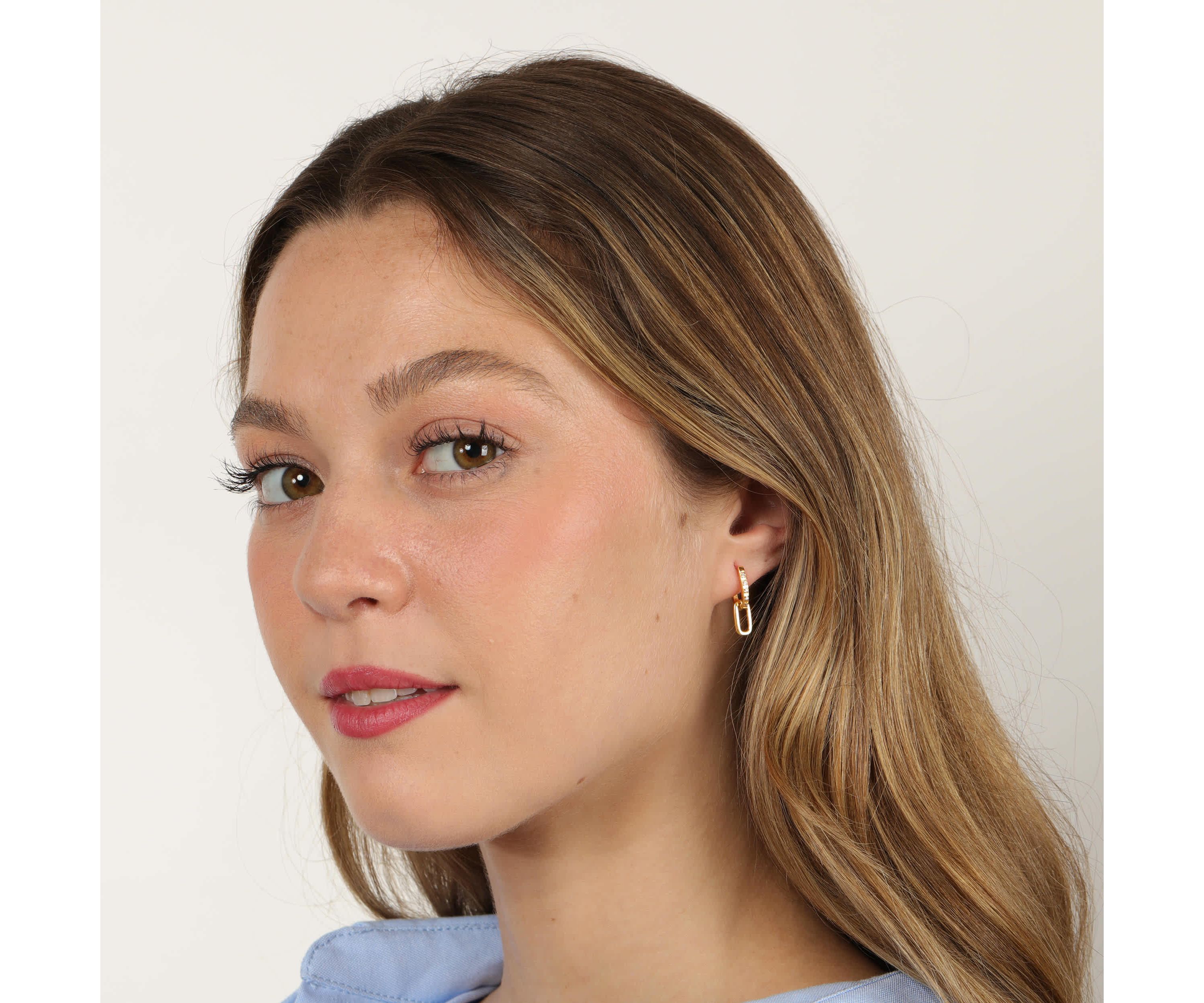 Lab Created Gemminded 1/10 ct. t.w. Lab-Grown Diamond Earrings in 18k Gold Over Silver