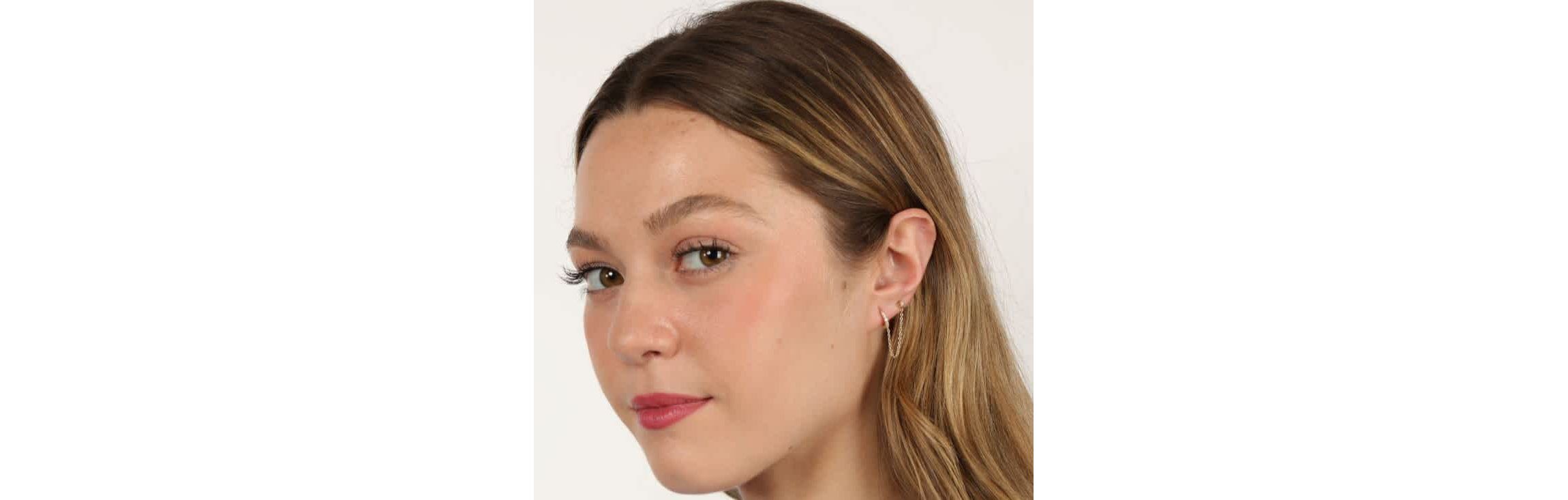 Lab Created Gemminded Lab-Grown Diamond Accent Single Huggie Earring in 18k Gold Over Silver
