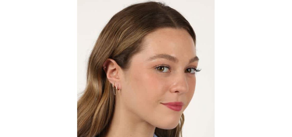 Lab Created Gemminded 1/10 ct. t.w. Lab-Grown Diamond Single Huggie Earring in 18k Gold Over Silver