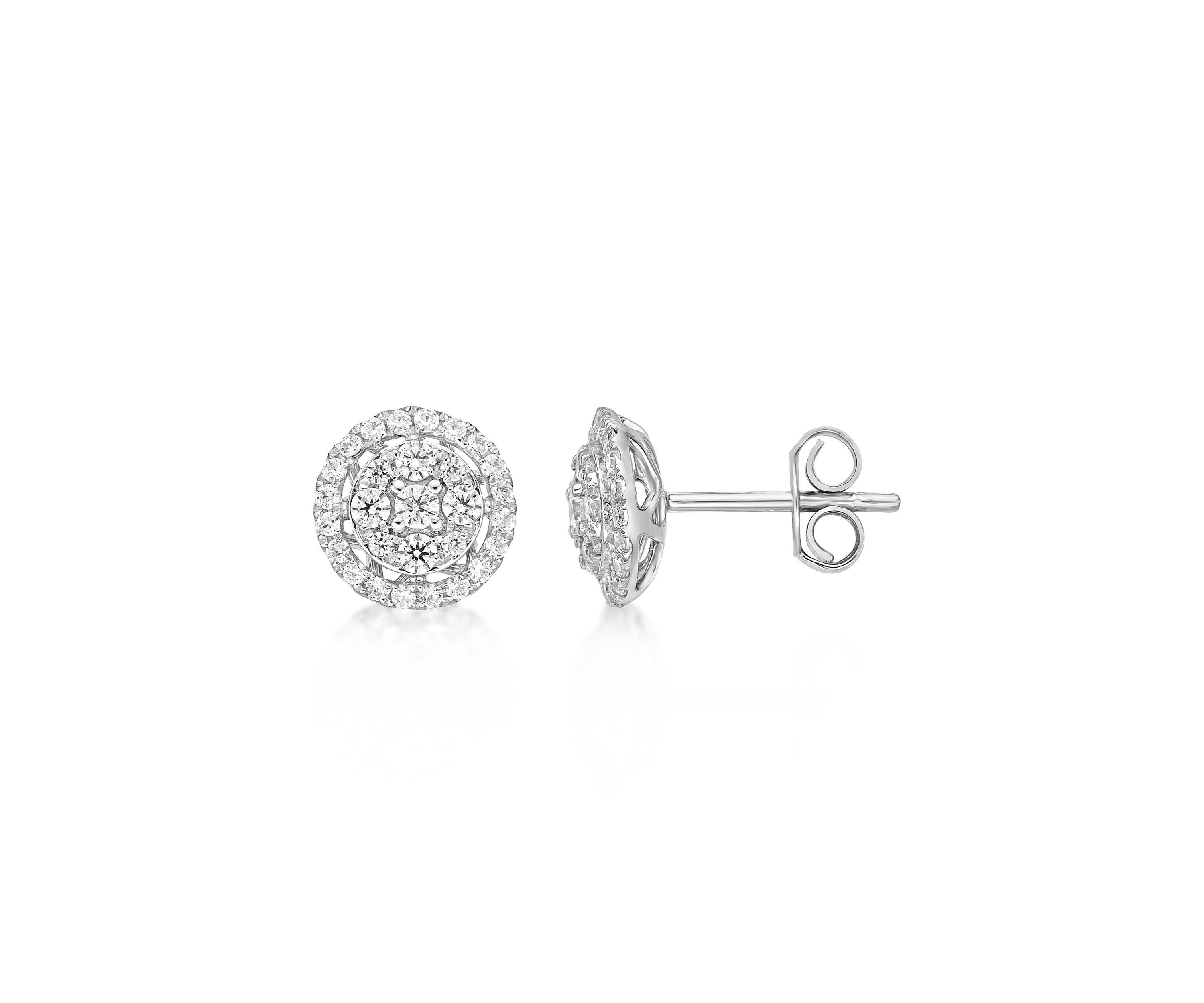 Lab Created 1/2 ct. TDW Lab Grown Diamond Halo Stud Earrings in 10K White Gold