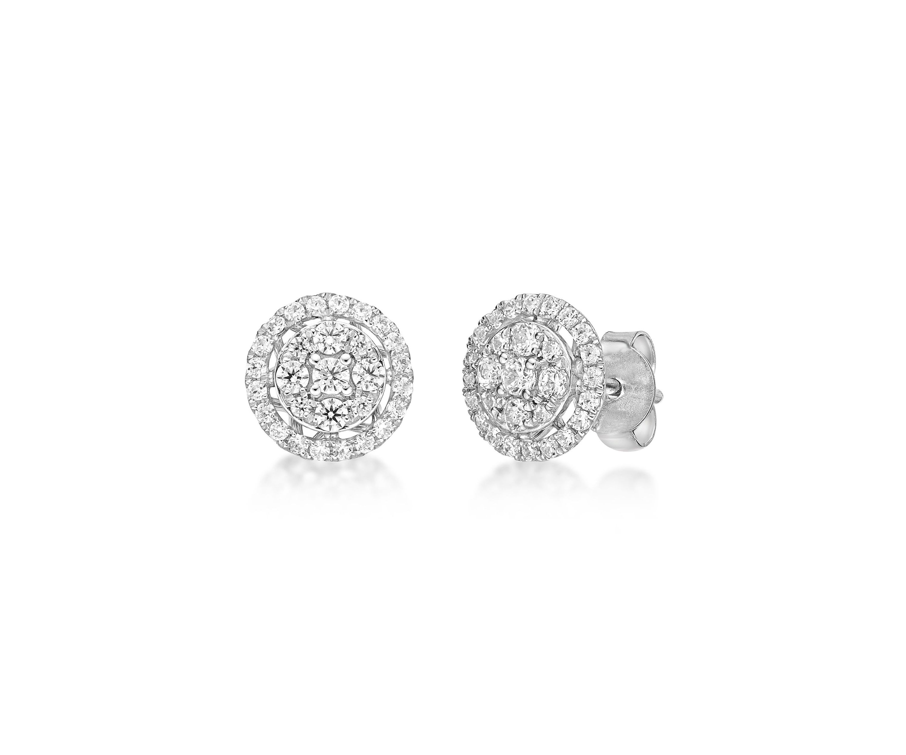 Lab Created 1/2 ct. TDW Lab Grown Diamond Halo Stud Earrings in 10K White Gold