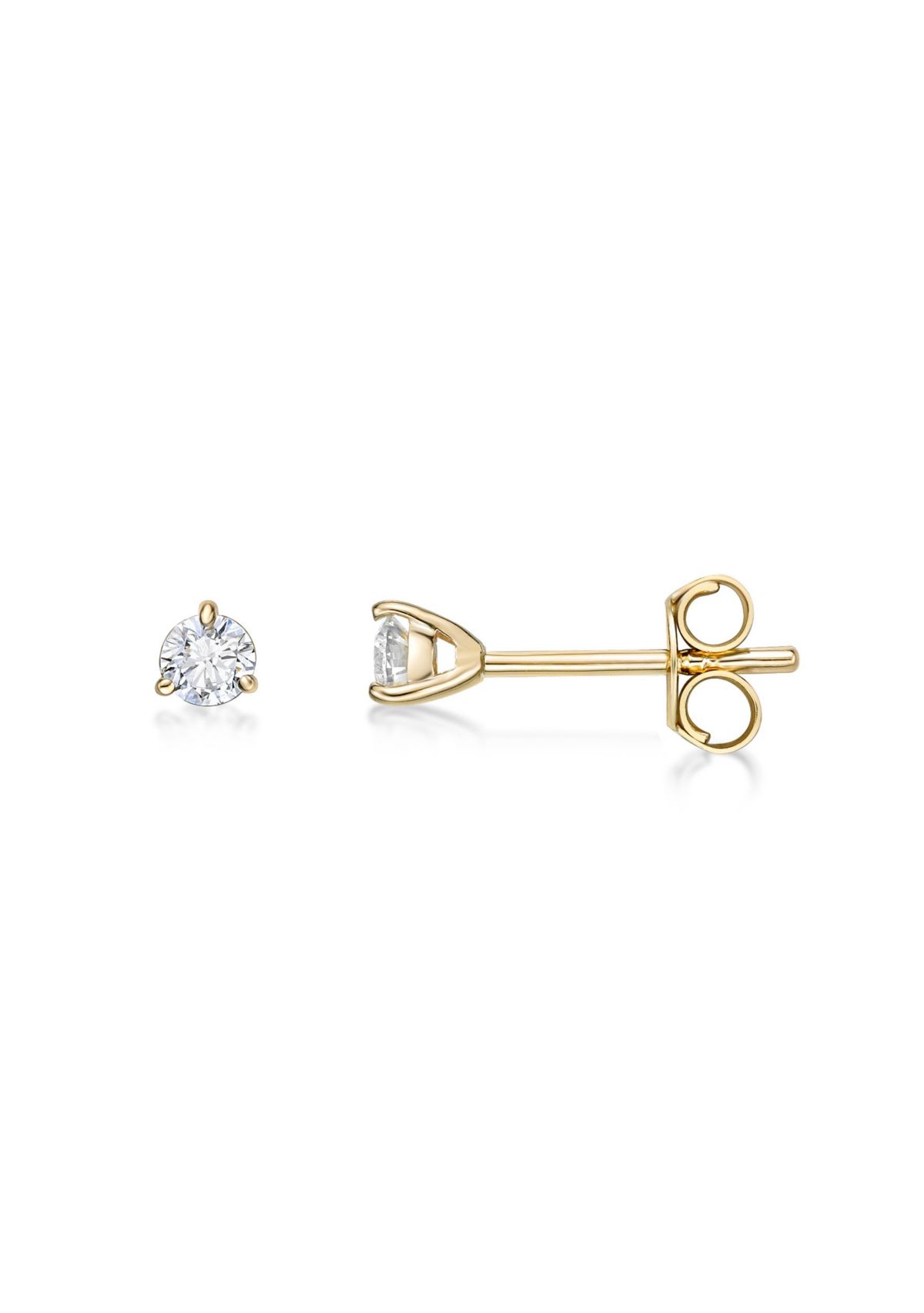 Lab Created 1/4 ct. TDW Lab Grown Diamond Solitaire Stud Earrings in 14K Yellow Gold