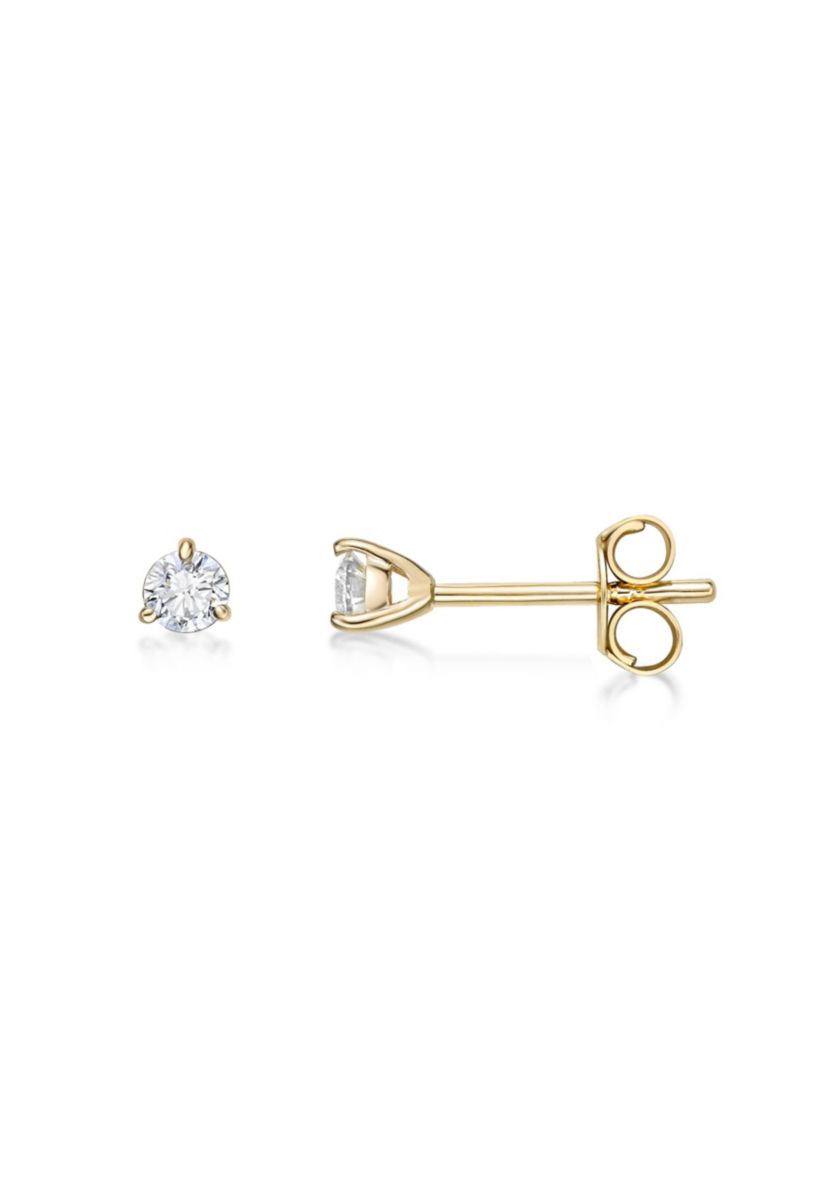 Lab Created 1/4 ct. TDW Lab Grown Diamond Solitaire Stud Earrings in 14K Yellow Gold