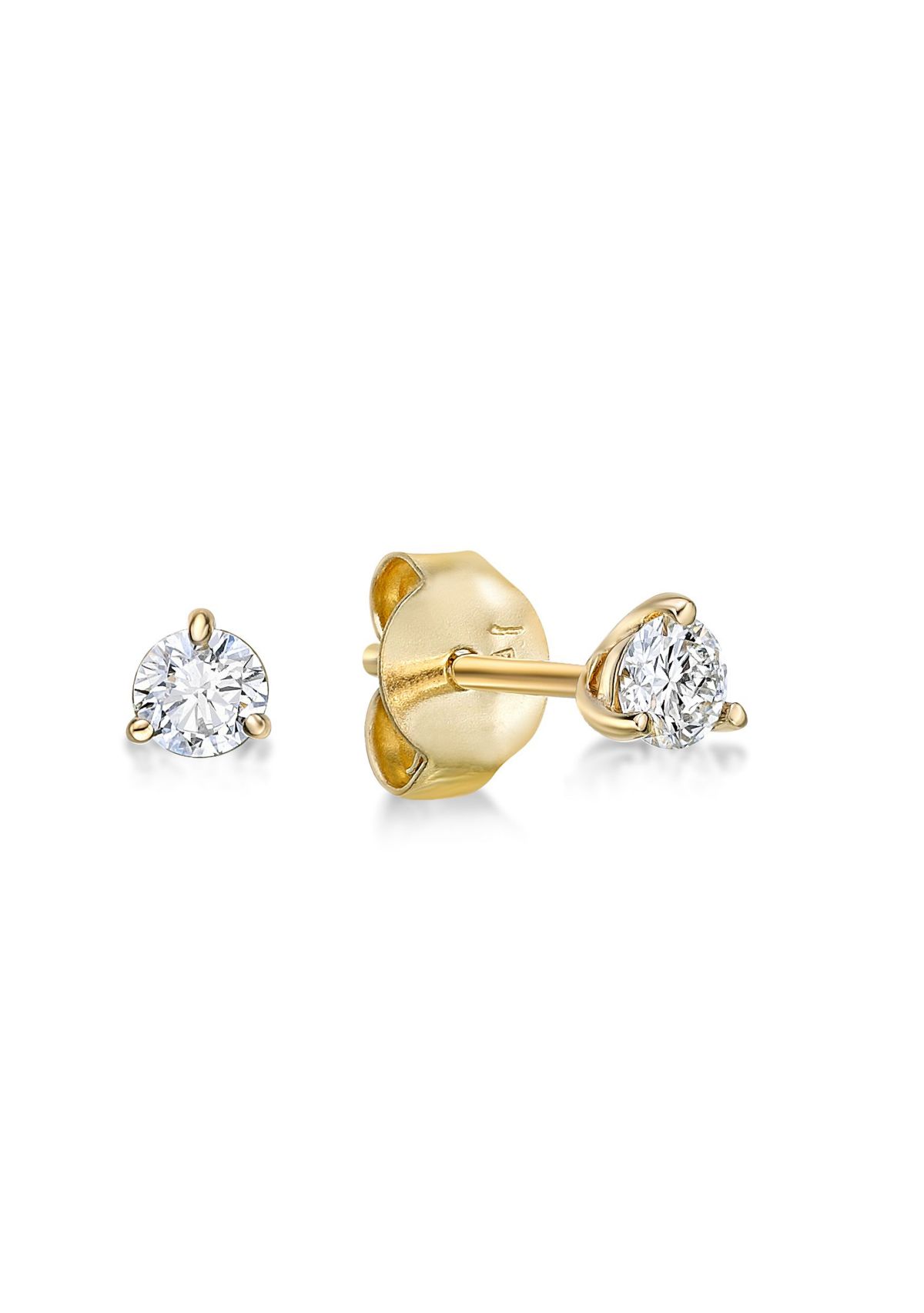 Lab Created 1/4 ct. TDW Lab Grown Diamond Solitaire Stud Earrings in 14K Yellow Gold
