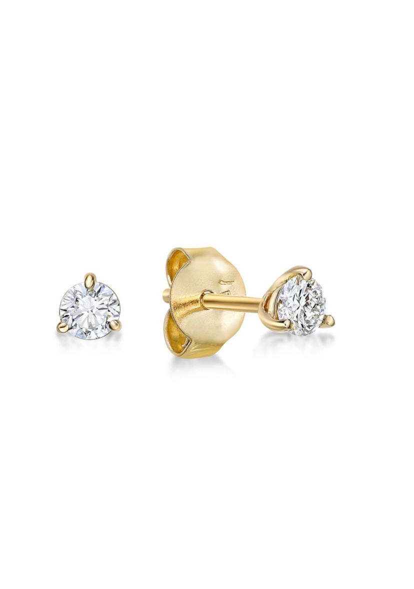 Lab Created 1/4 ct. TDW Lab Grown Diamond Solitaire Stud Earrings in 14K Yellow Gold