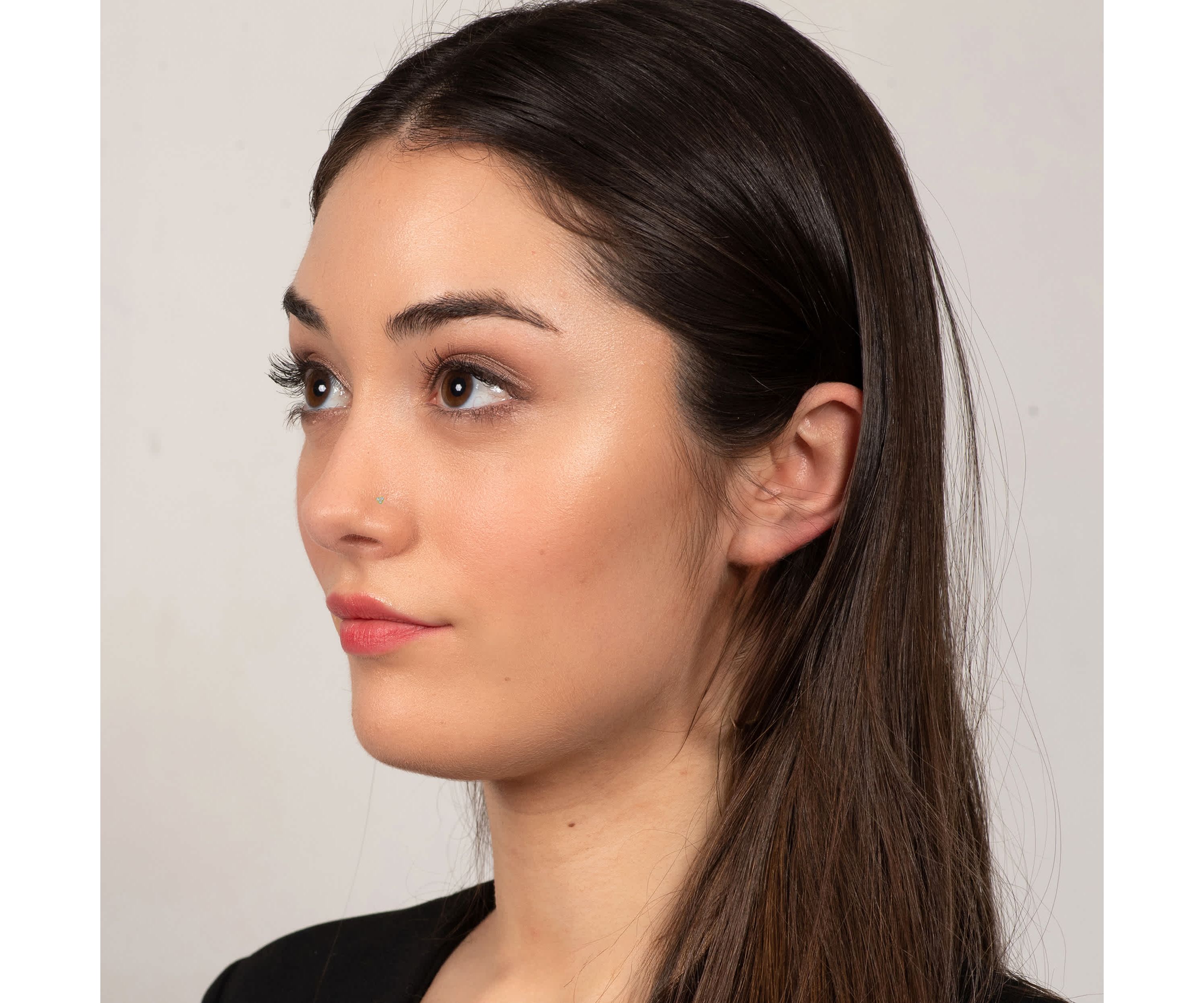 Lab Created Lila Moon Lab-Grown Diamond Accent Heart Nose Stud in 10K Gold