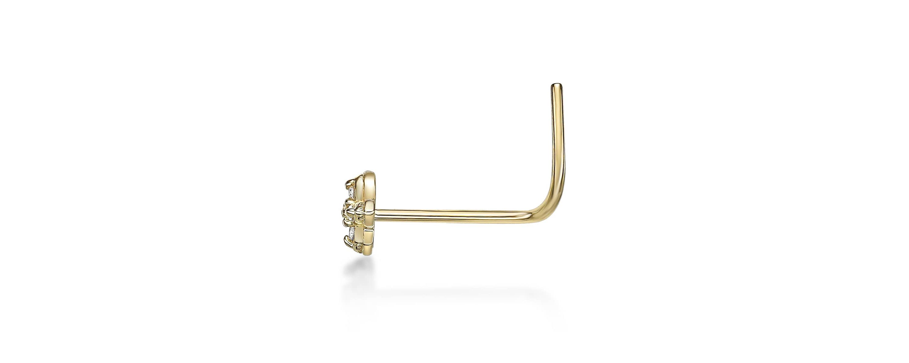 Lab Created Lila Moon Lab-Grown Diamond Accent Curved Nose Stud in 10K Gold