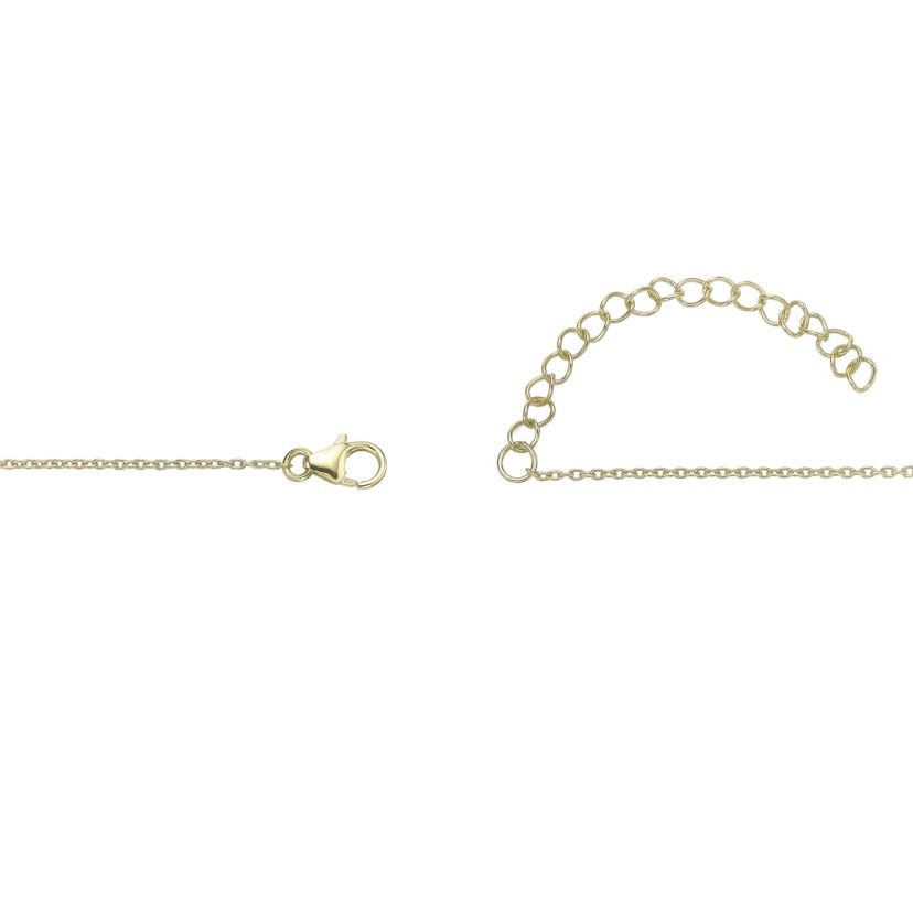 Lab Created Gemminded Lab-Grown Diamond Accent Cross Pendant Necklace in 18k Gold Over Silver