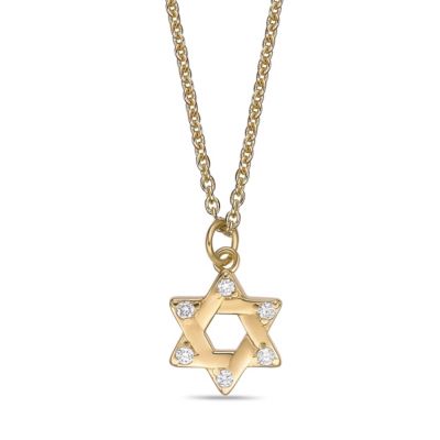 Brilliant Grown Lab Created Diamond Star of David Pendant Necklace in Sterling Silver