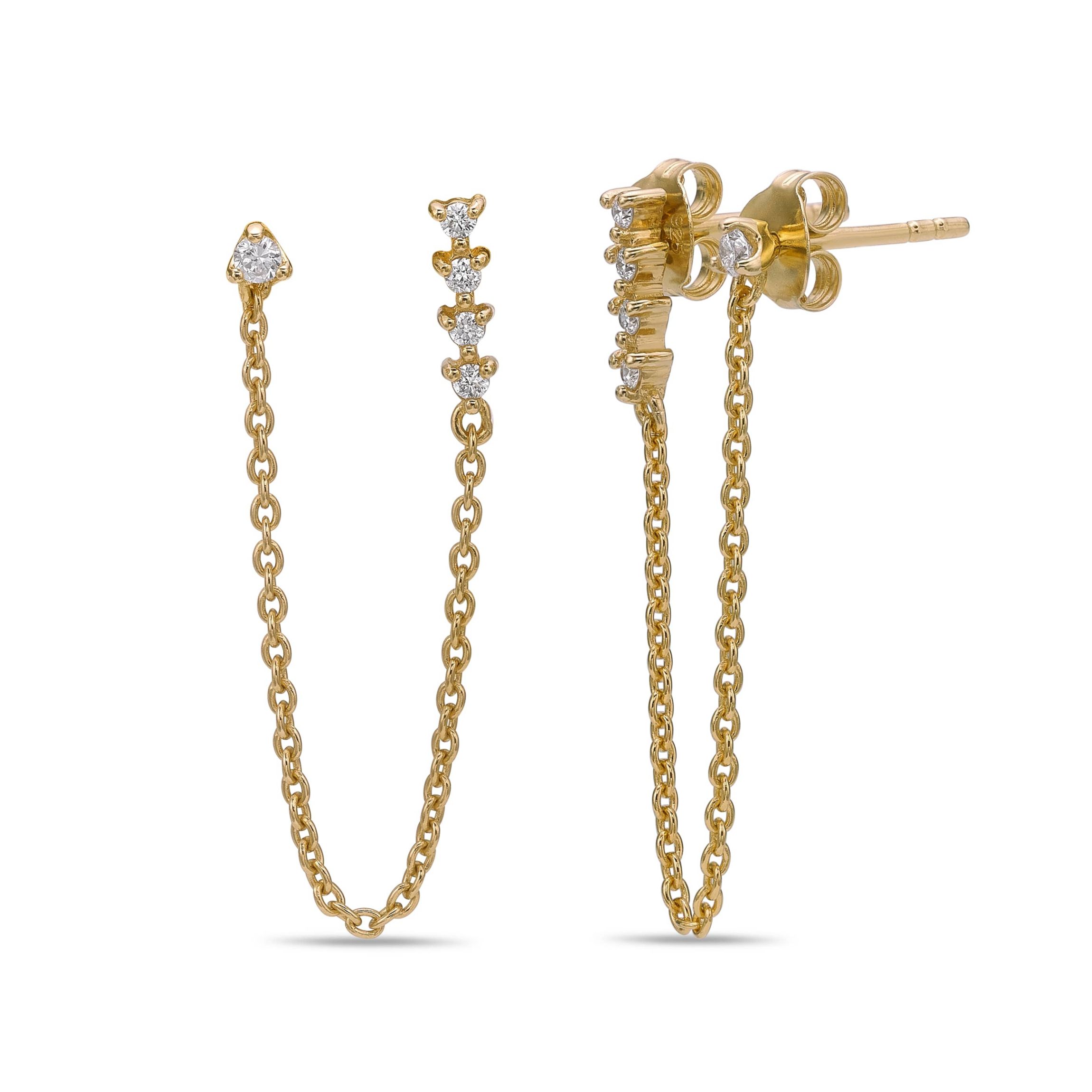 Lab Created Gemminded 1/8 ct. t.w. Lab-Grown Diamond Earrings in 18k Gold Over Silver