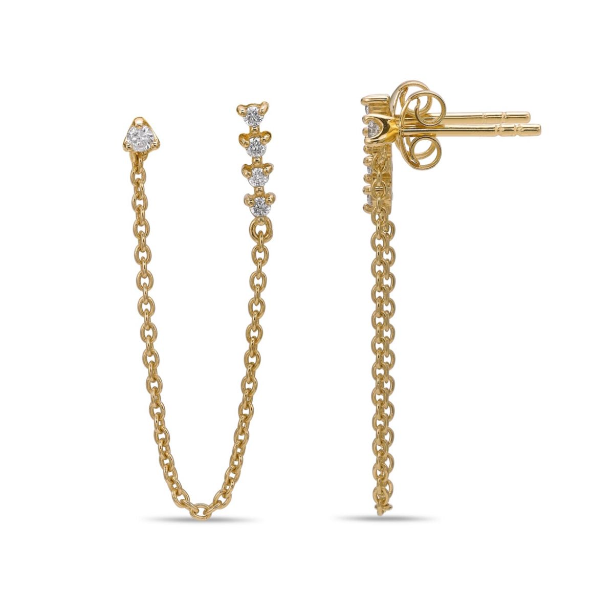 Lab Created Gemminded 1/8 ct. t.w. Lab-Grown Diamond Earrings in 18k Gold Over Silver