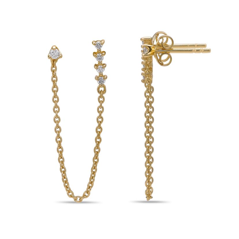 Lab Created Gemminded 1/8 ct. t.w. Lab-Grown Diamond Earrings in 18k Gold Over Silver