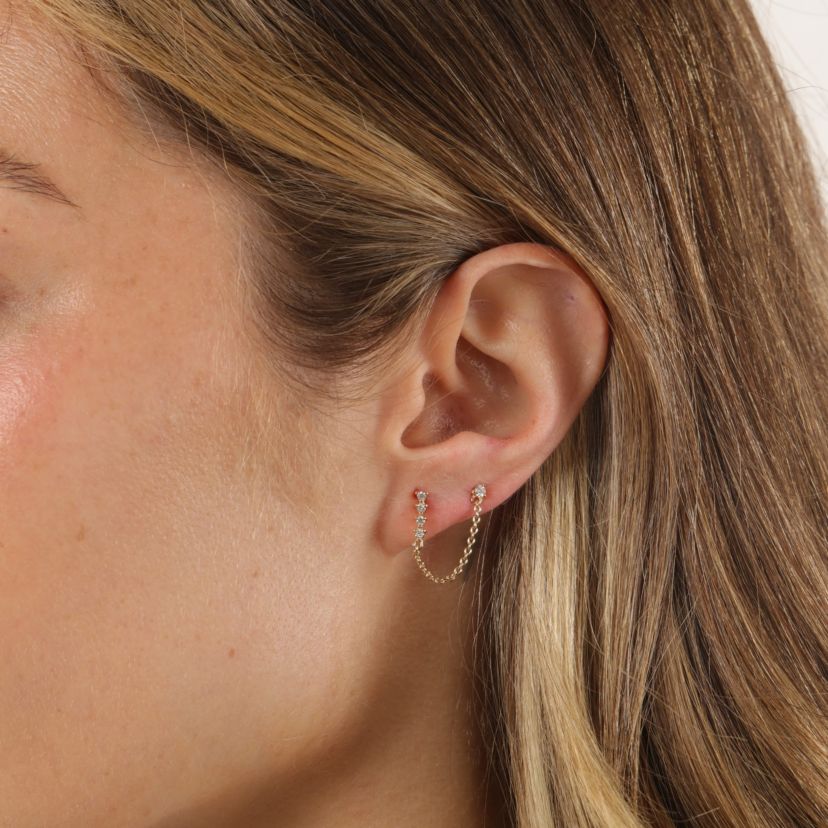 Lab Created Gemminded 1/8 ct. t.w. Lab-Grown Diamond Earrings in 18k Gold Over Silver
