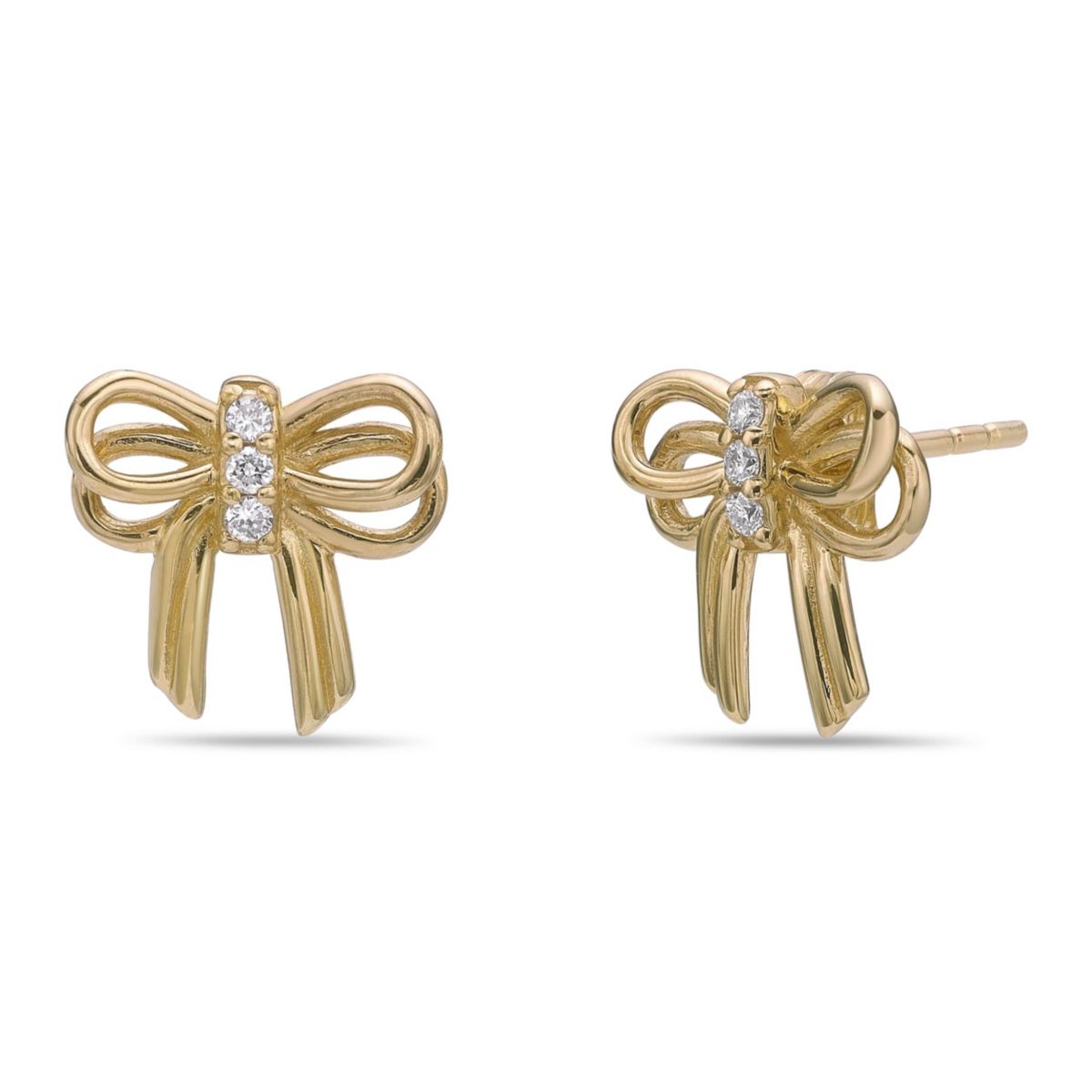 Lab Created Gemminded Lab-Grown Diamond Accent Earrings in 18k Gold Over Silver