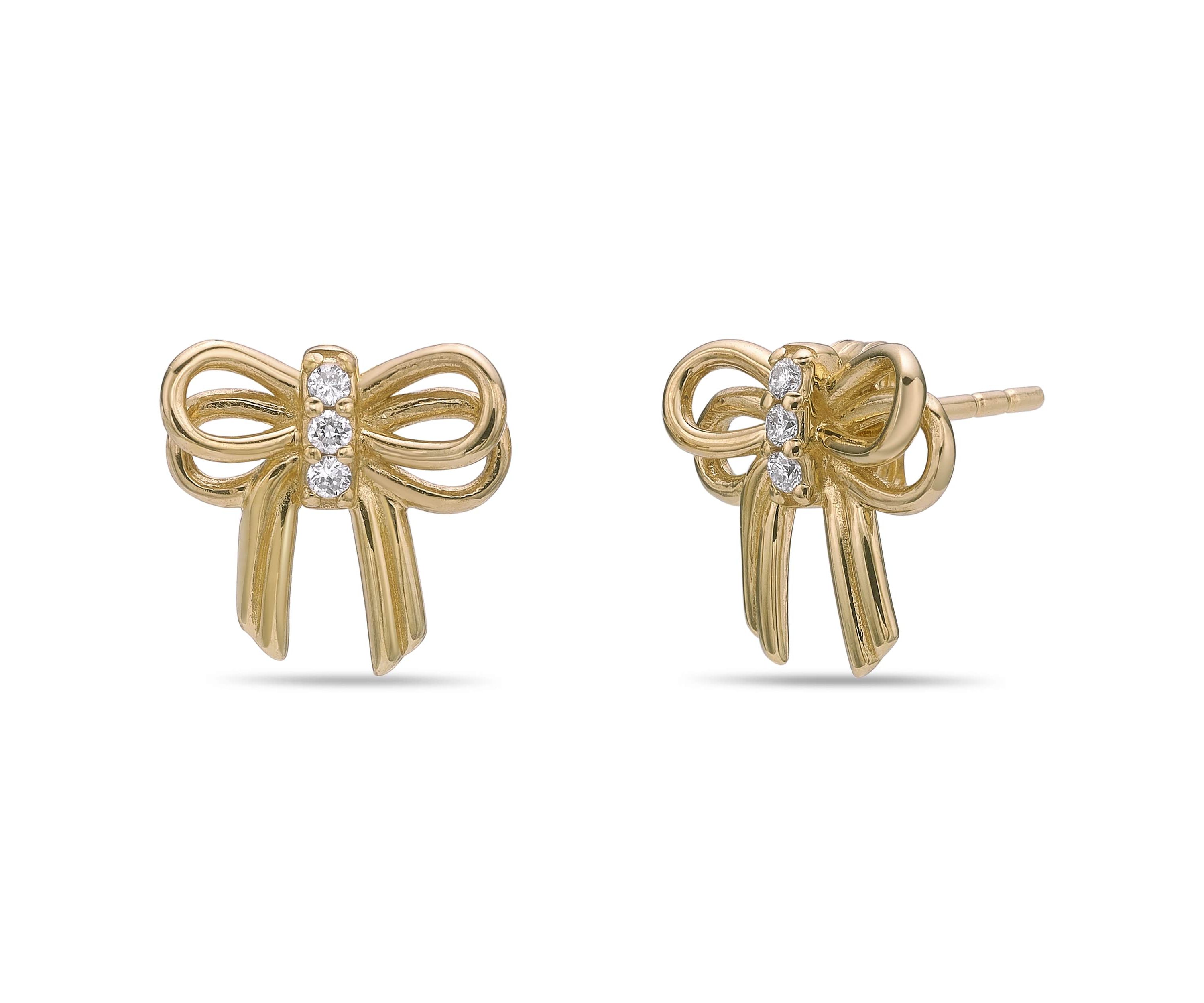 Lab Created Gemminded Lab-Grown Diamond Accent Earrings in 18k Gold Over Silver