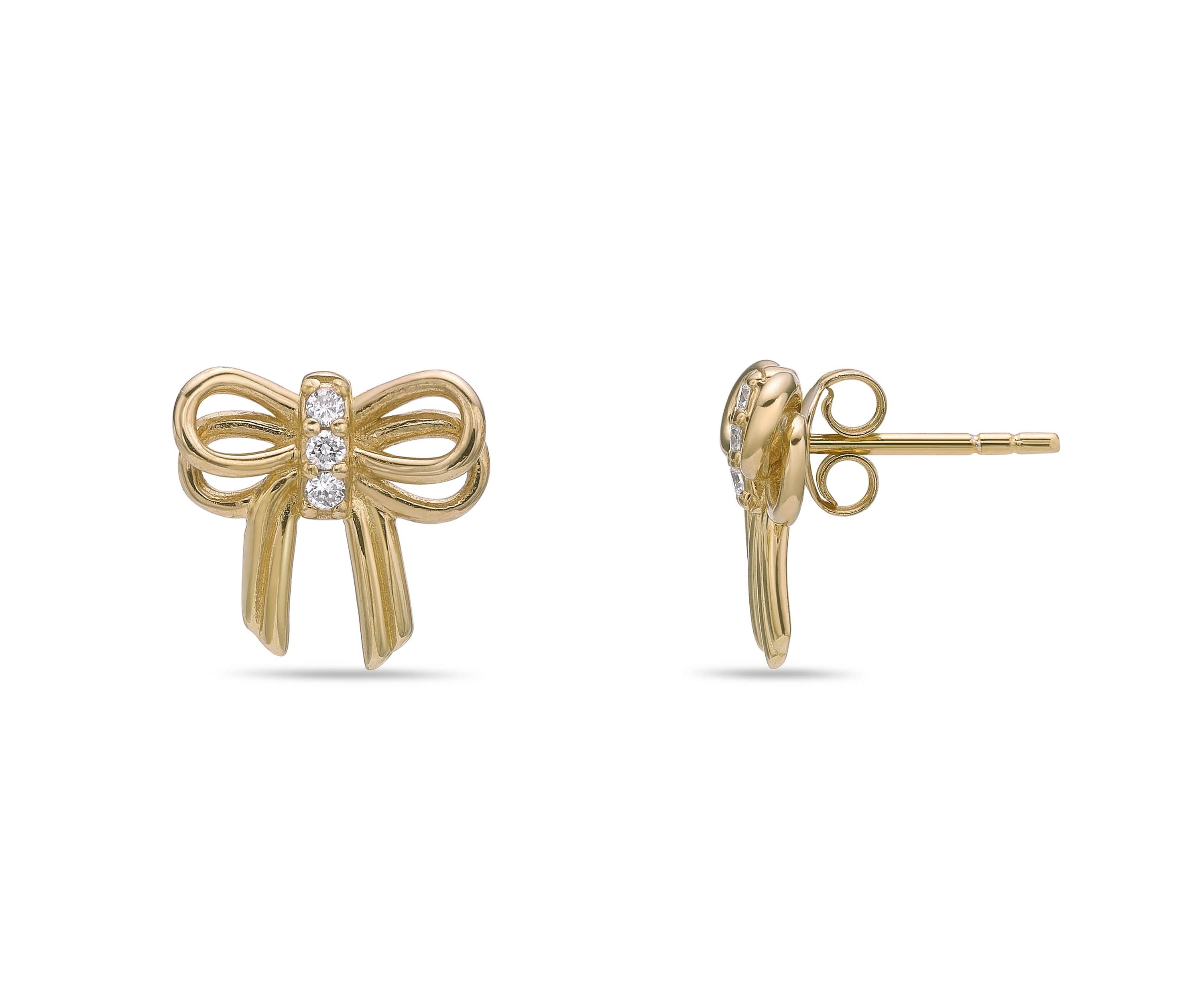 Lab Created Gemminded Lab-Grown Diamond Accent Earrings in 18k Gold Over Silver