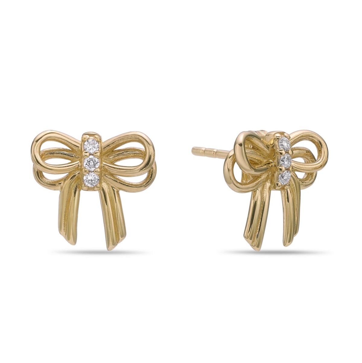 Lab Created Gemminded Lab-Grown Diamond Accent Earrings in 18k Gold Over Silver