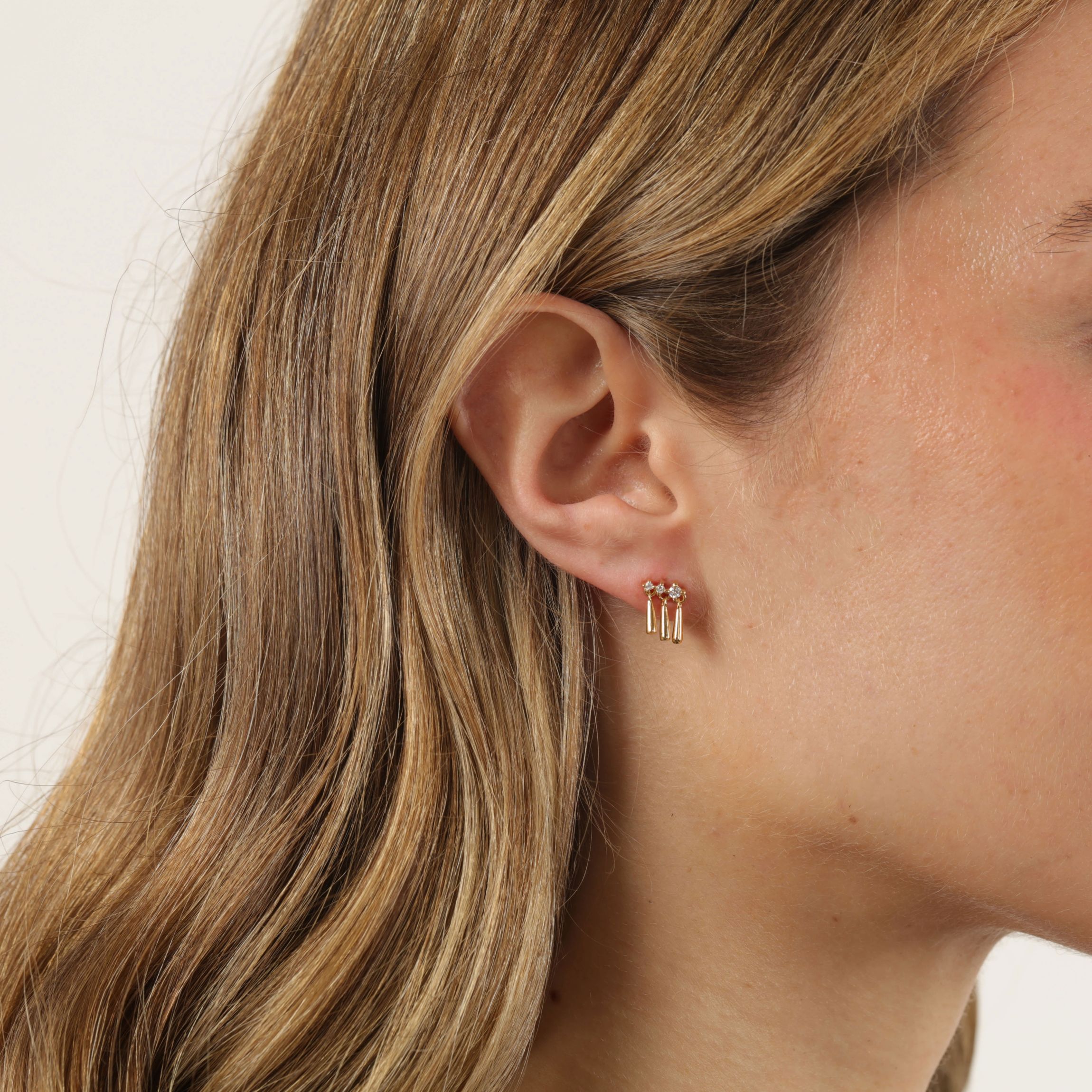 Lab Created Gemminded 1/3 ct. t.w. Lab-Grown Diamond Earrings in 18k Gold Over Silver