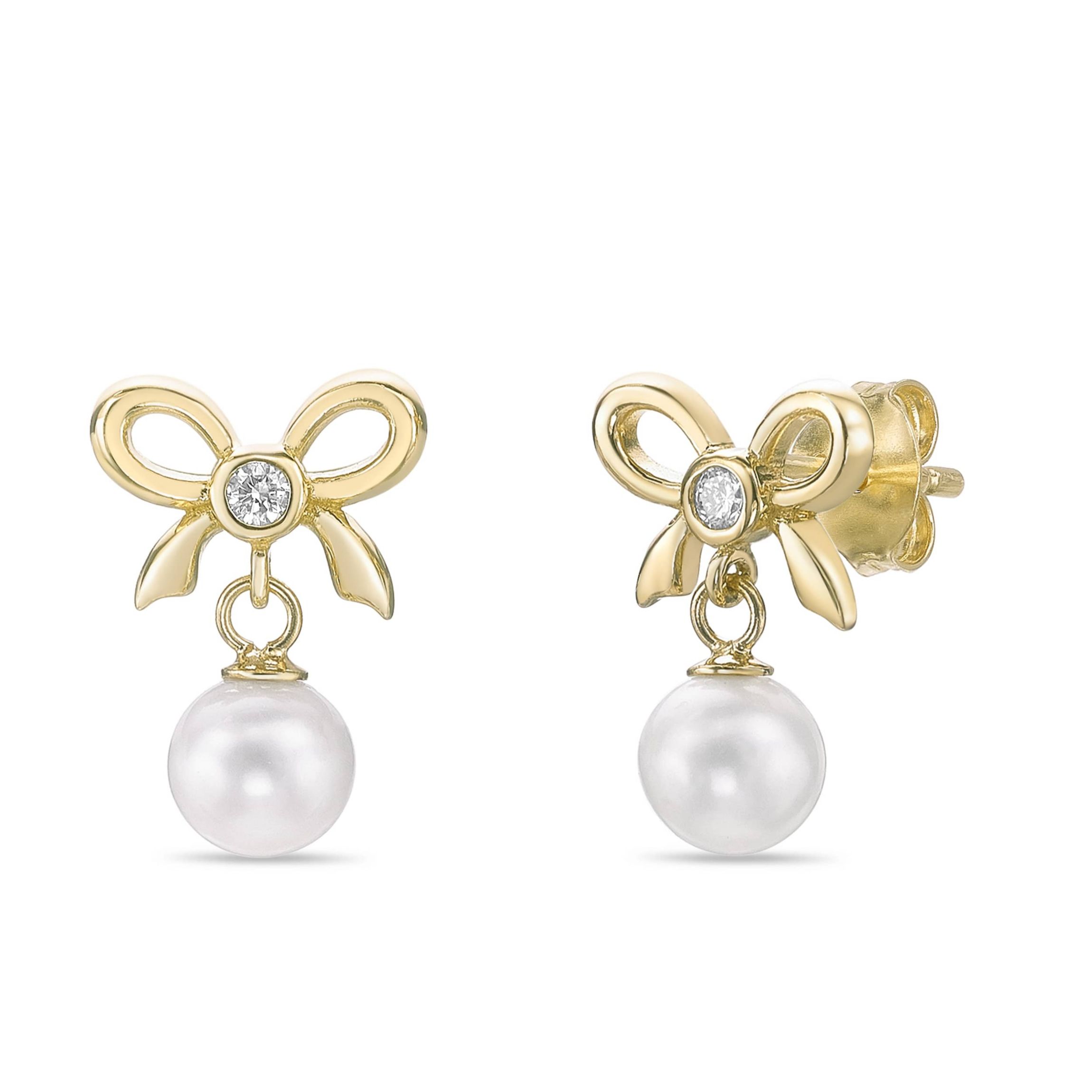 Lab Created Gemminded Lab-Grown Diamond Accent Earrings in 18k Gold Over Silver