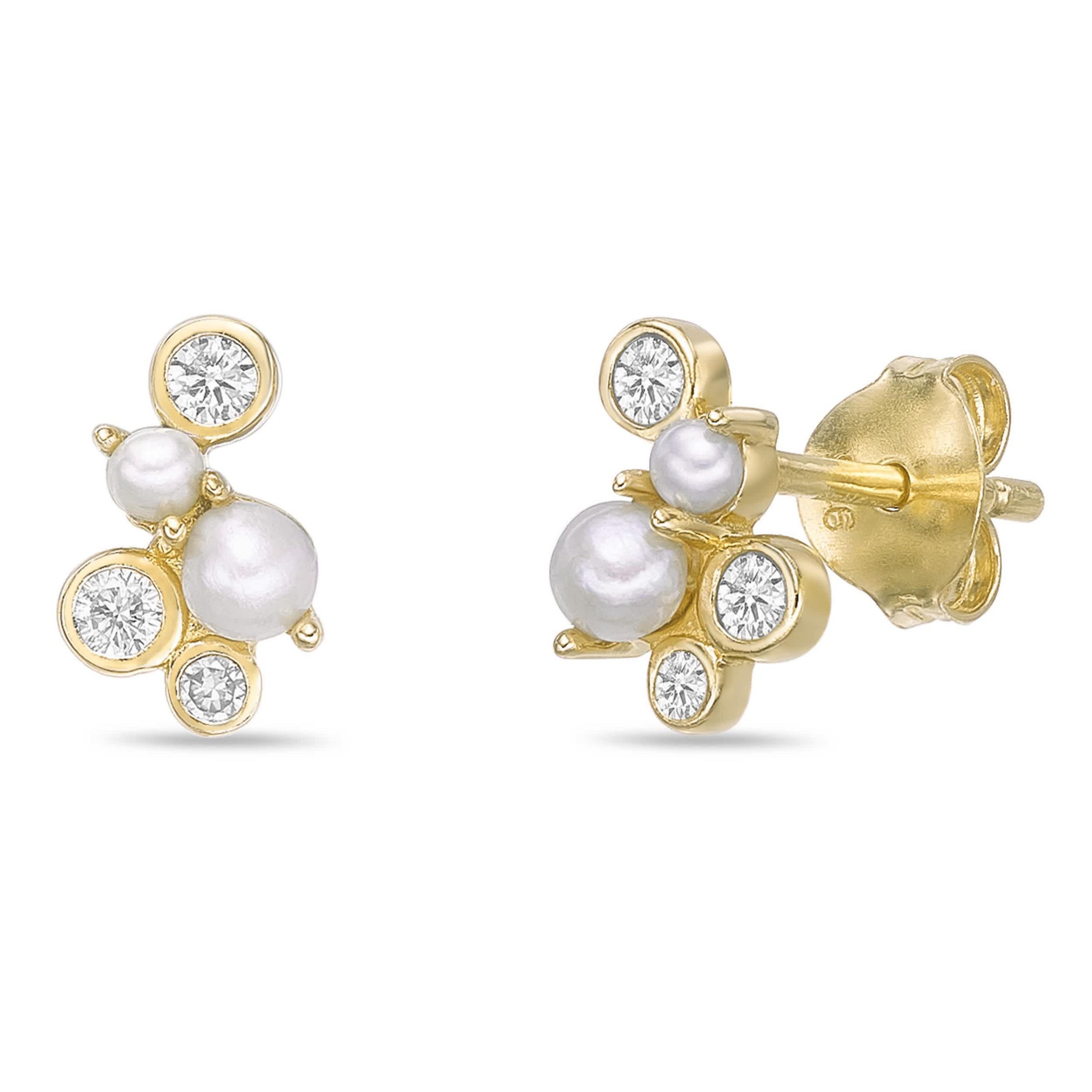 Lab Created Gemminded 1/6 ct. t.w. Lab-Grown Diamond Earrings in 18k Gold Over Silver