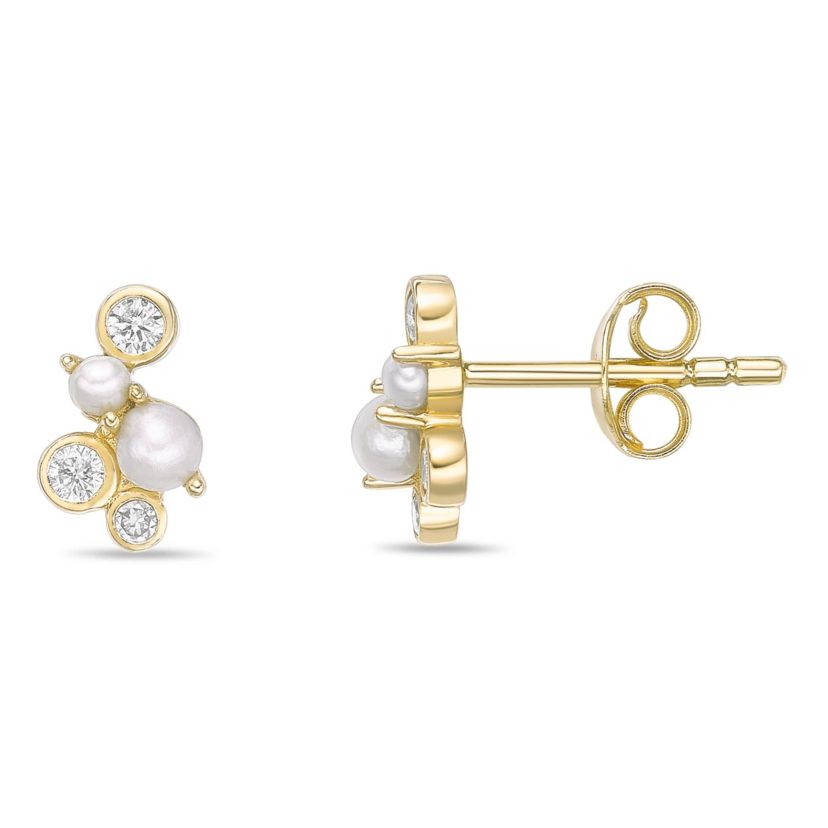 Lab Created Gemminded 1/6 ct. t.w. Lab-Grown Diamond Earrings in 18k Gold Over Silver