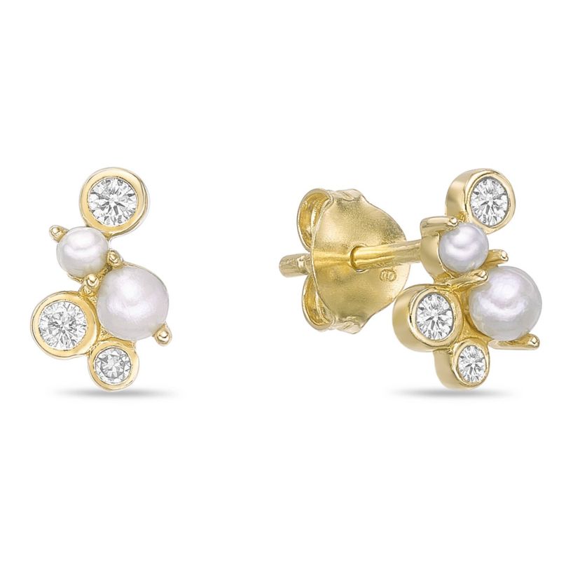 Lab Created Gemminded 1/6 ct. t.w. Lab-Grown Diamond Earrings in 18k Gold Over Silver