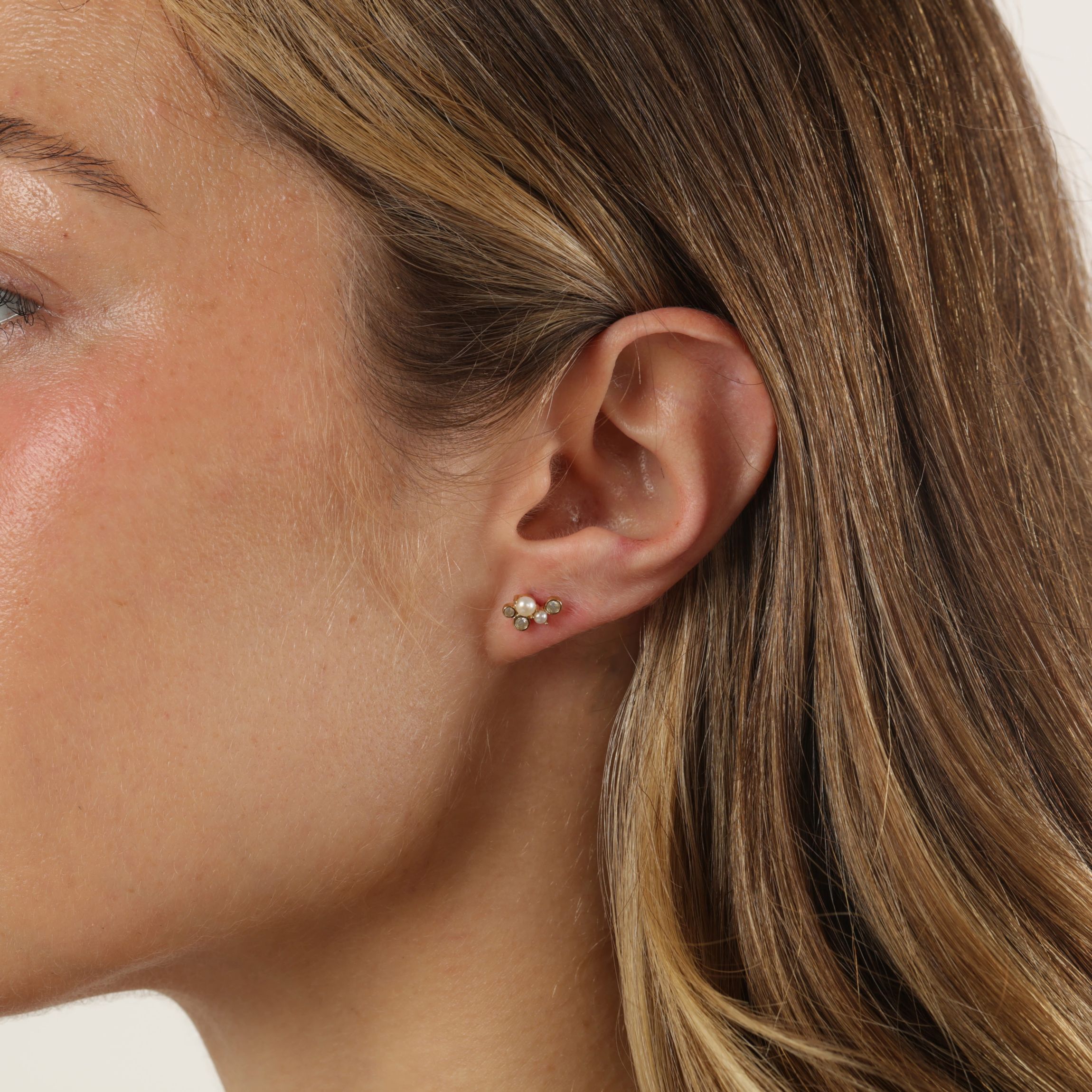 Lab Created Gemminded 1/6 ct. t.w. Lab-Grown Diamond Earrings in 18k Gold Over Silver